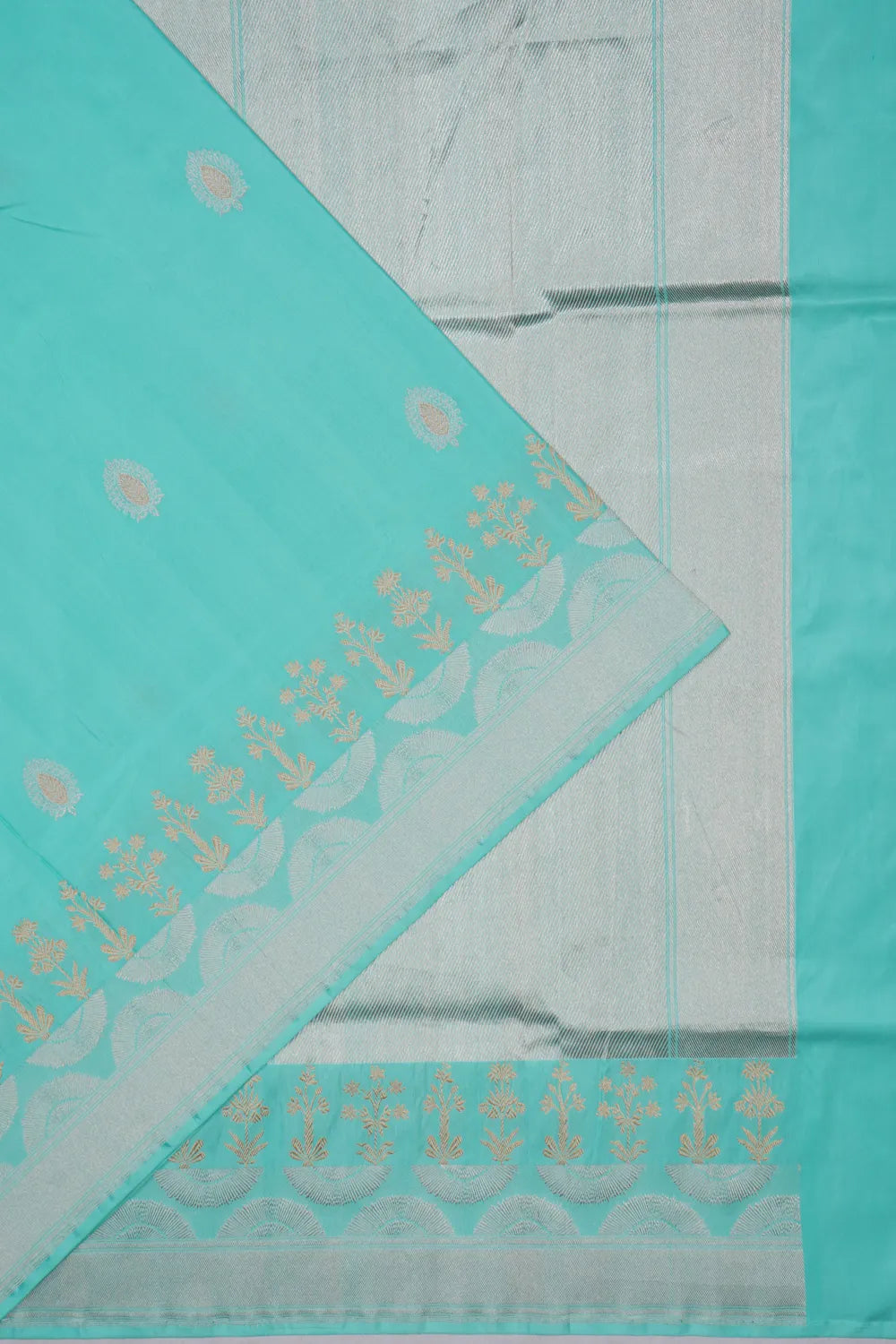 Banarasi Silk Kadwa Butta Sky Blue Saree