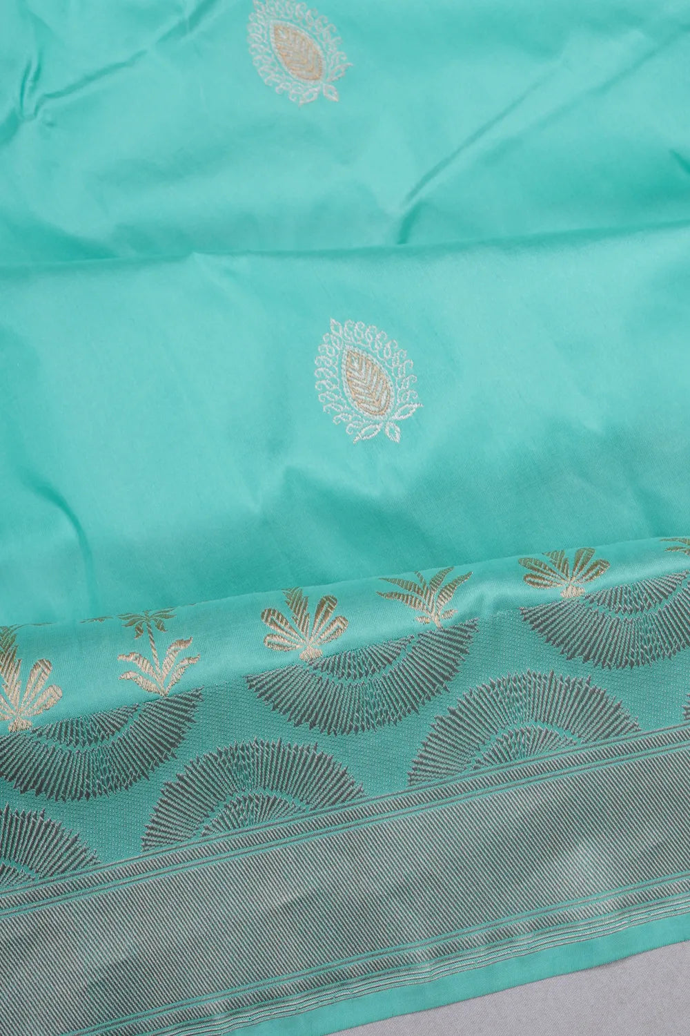 Banarasi Silk Kadwa Butta Sky Blue Saree