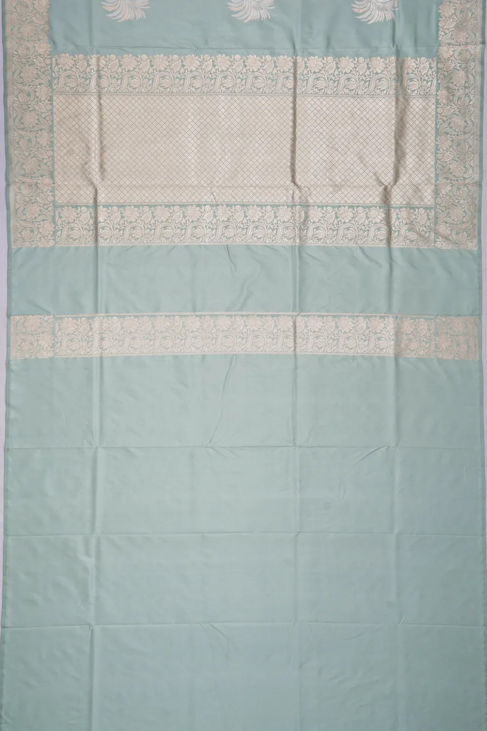 Banarasi Silk Kadwa Butta Pastel Blue Saree
