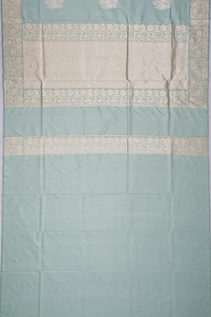 Banarasi Silk Kadwa Butta Pastel Blue Saree