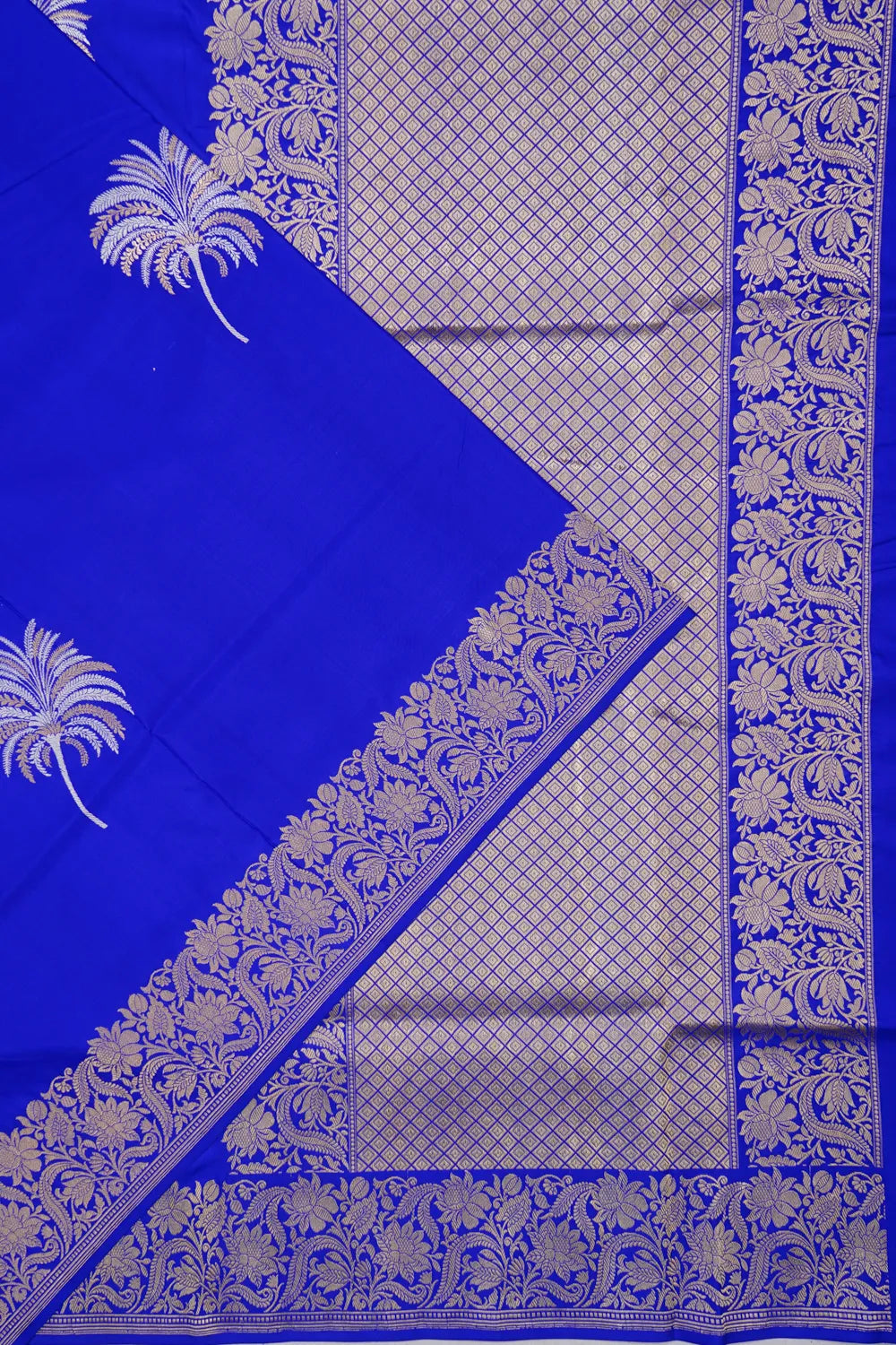 Banarasi Silk Kadwa Butta Royal Blue Saree