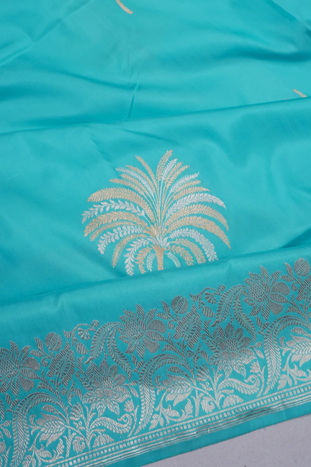 Banarasi Silk Butta Sky Blue Saree