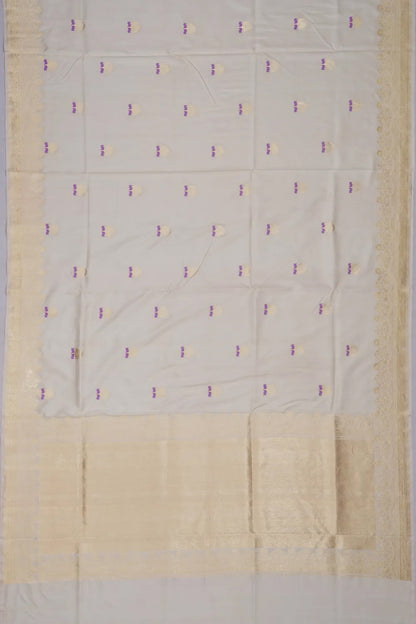 Banarasi Silk Kadwa Butta Off White Saree