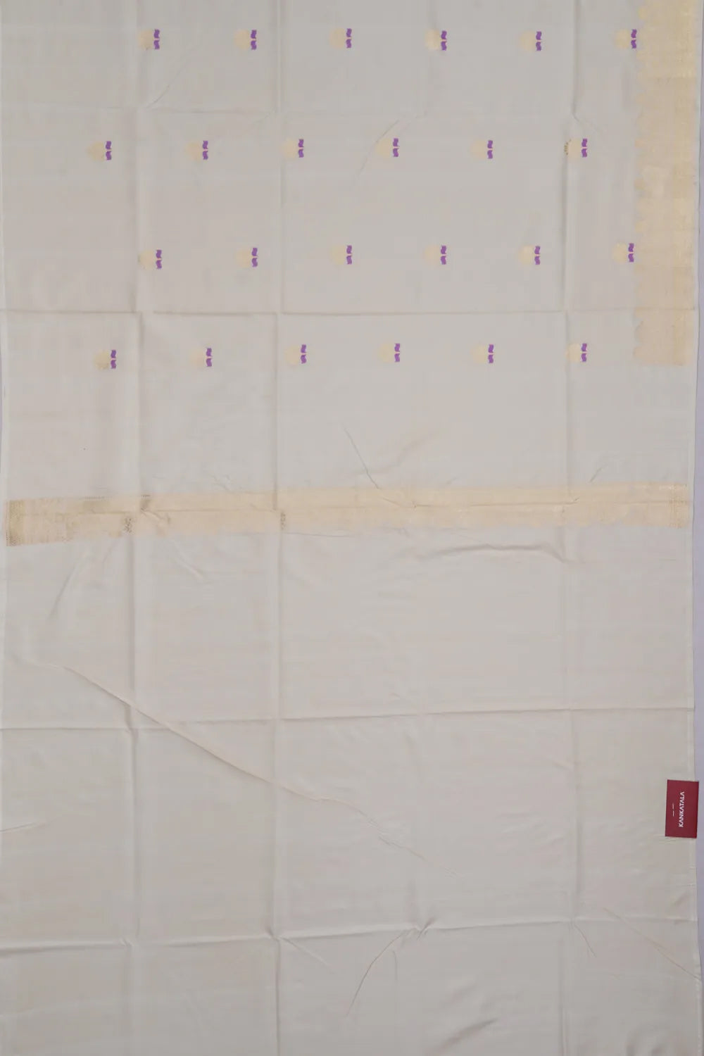 Banarasi Silk Kadwa Butta Off White Saree