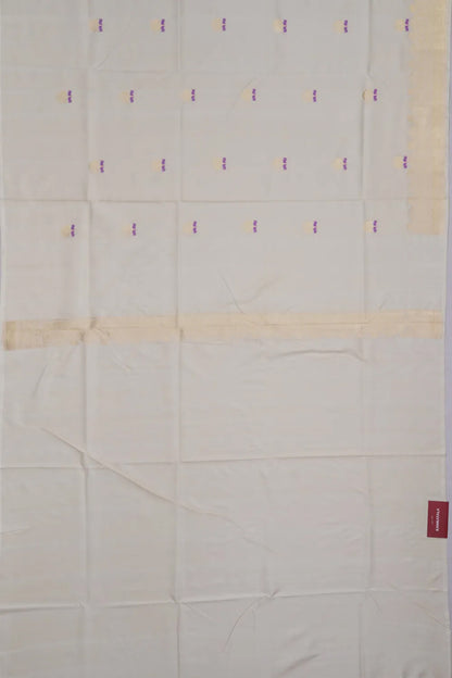 Banarasi Silk Kadwa Butta Off White Saree