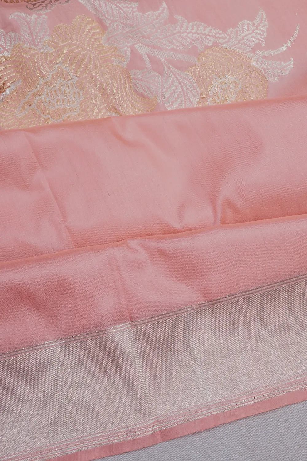 Banarasi Silk Kadwa Butta Baby Pink Saree