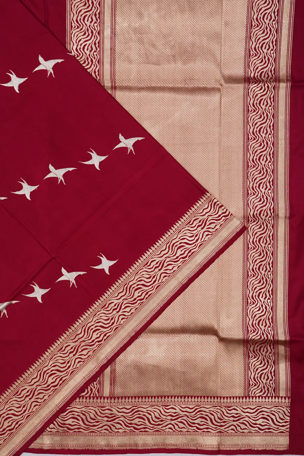 Banarasi Silk Kadwa Butta Maroon Saree