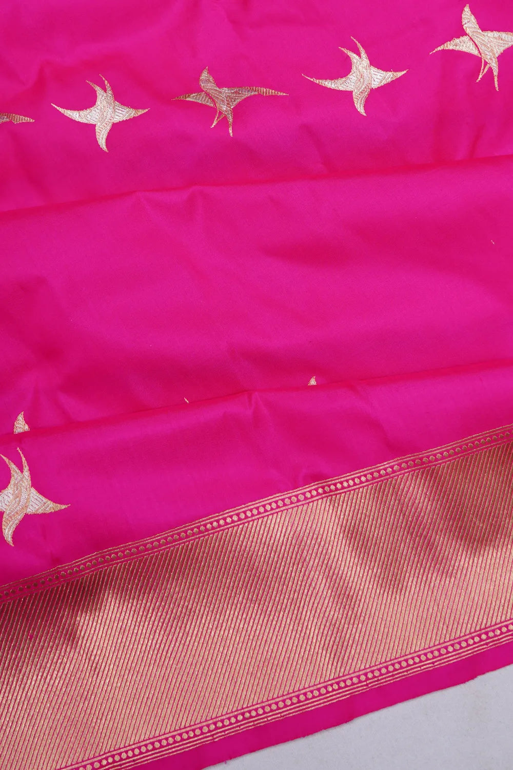Banarasi Silk Butta Rani Pink Saree
