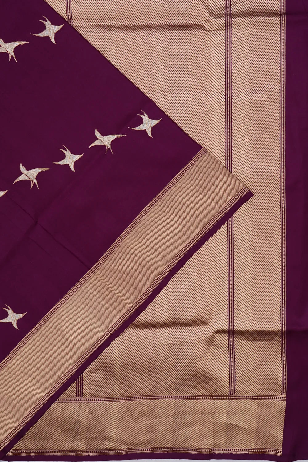 Banarasi Silk Kadwa Butta Purple Saree