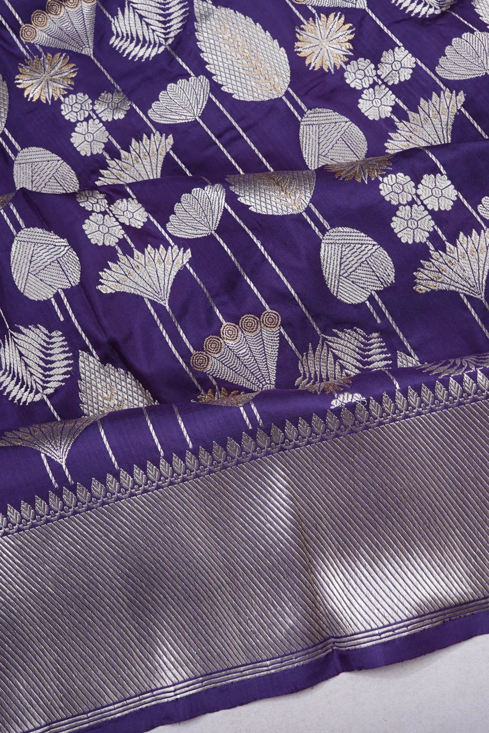 Banarasi Silk Brocade Dark Blue Saree