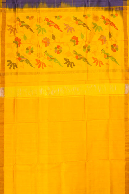 Uppada Silk Horizontal Lines Violet Saree With Jamdani Pallu