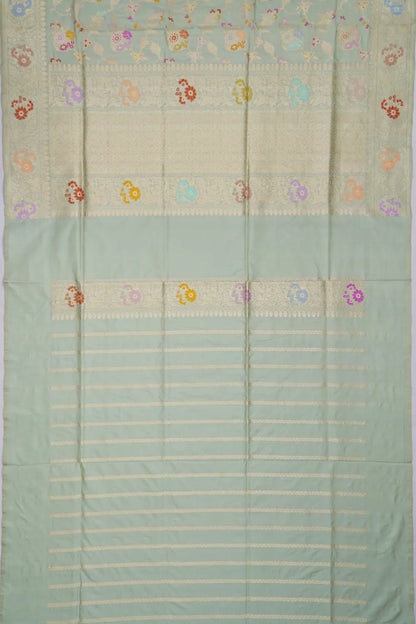 Banarasi Silk Meenakari Kadwa Jaal Pastel Blue Saree