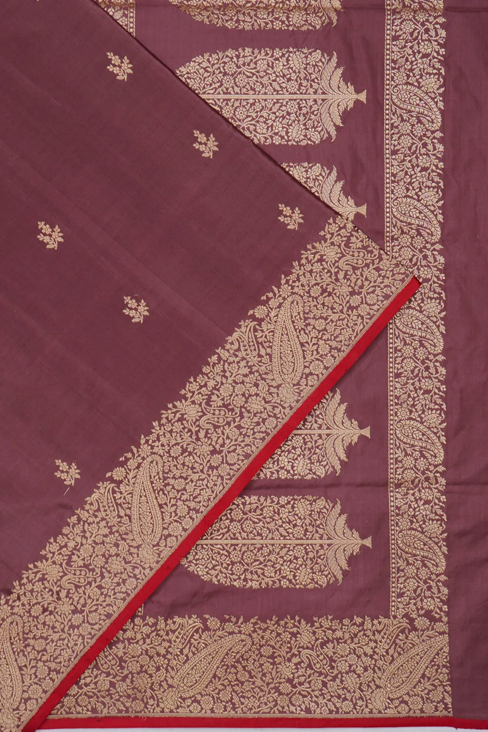 Banarasi Silk Kadwa Jaal Brown Saree