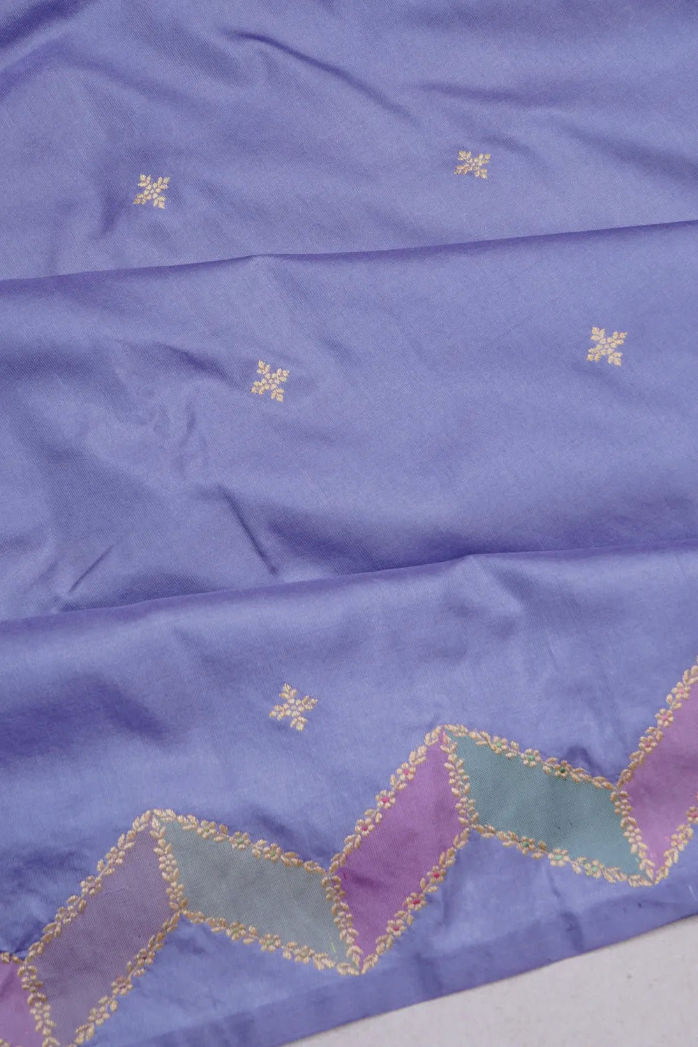 Banarasi Silk Kadwa Jaal Pastel Blue Saree