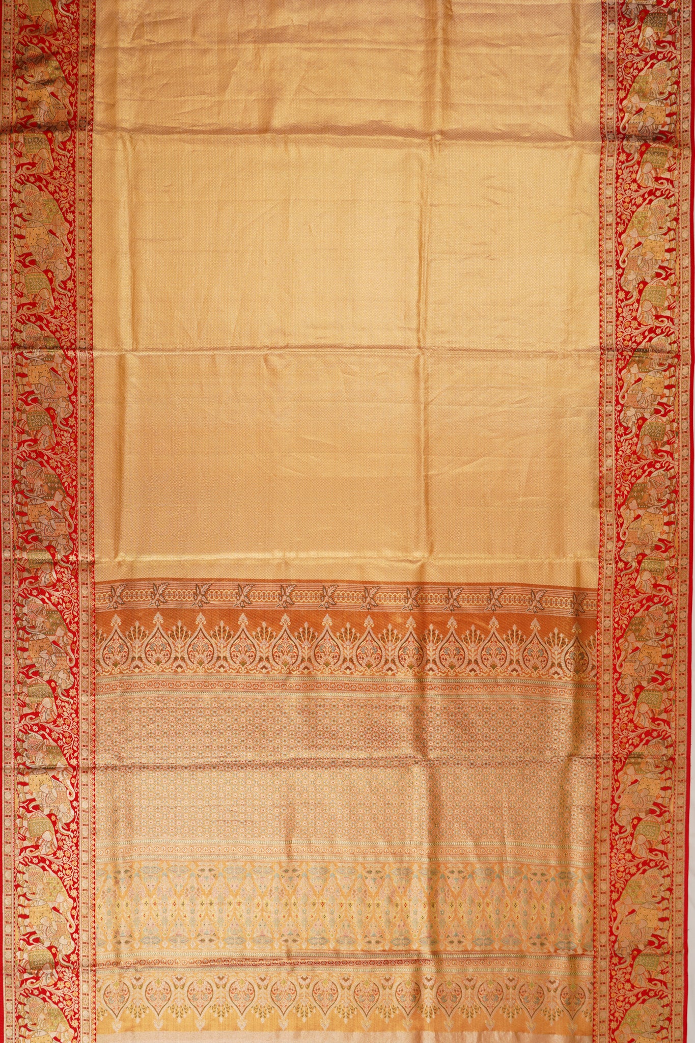 Taranga Kanchi Silk Tissue Brocade Gold Saree