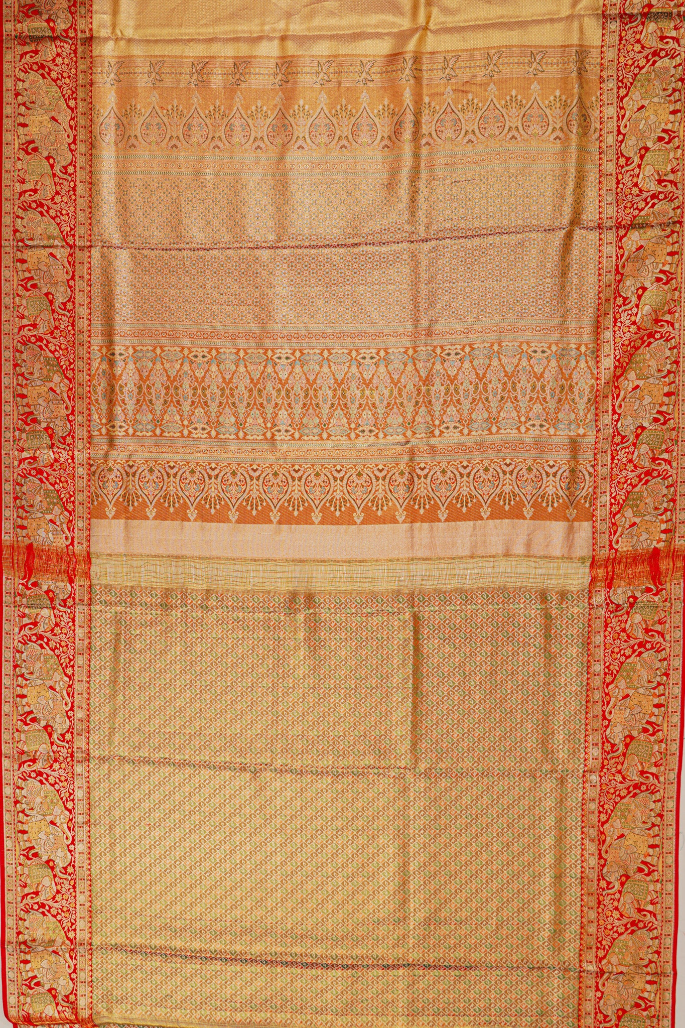 Taranga Kanchi Silk Tissue Brocade Gold Saree