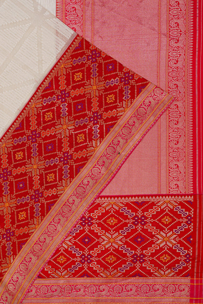 Banarasi Kora Organza Brocade White Saree