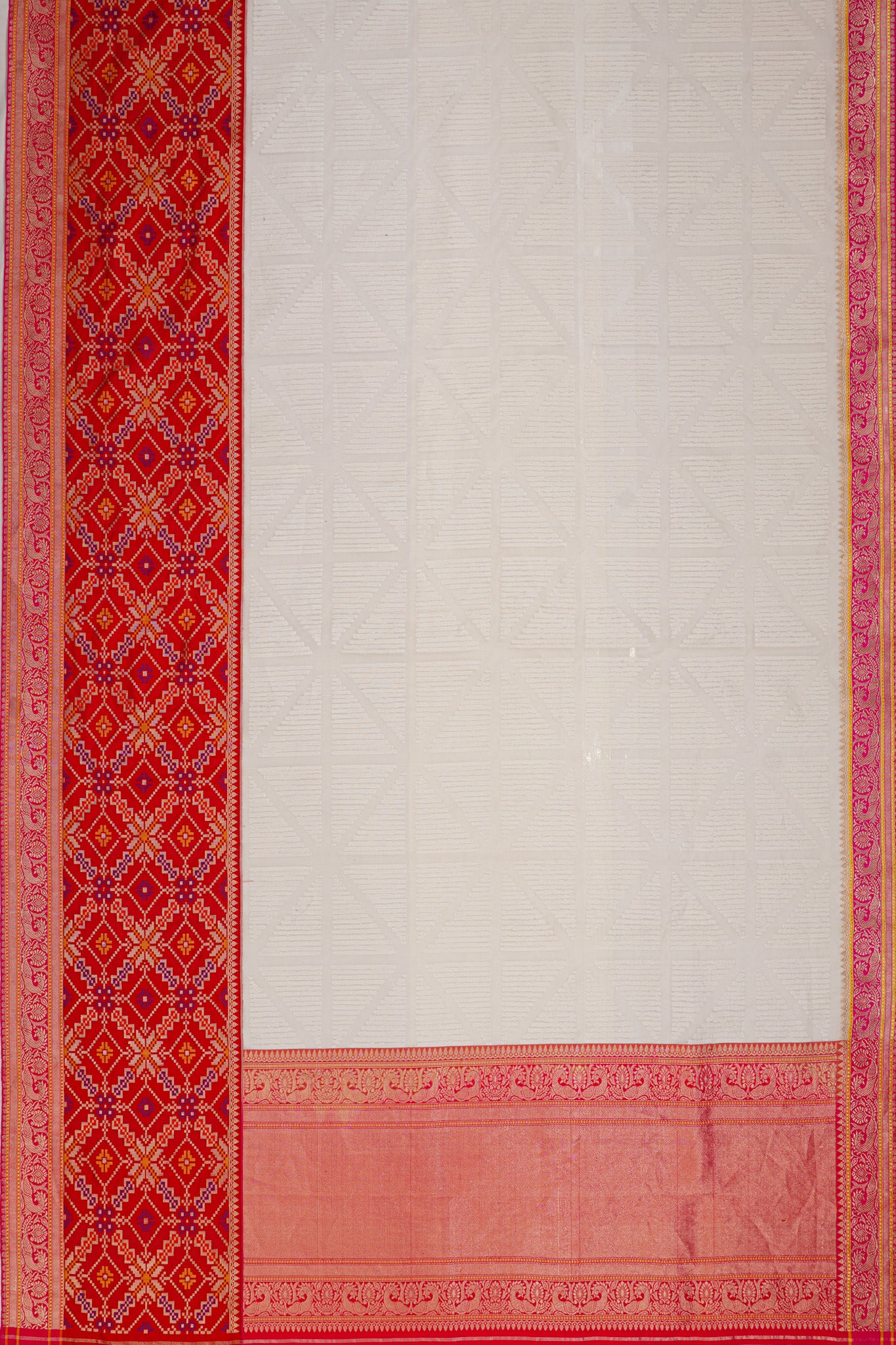 Banarasi Kora Organza Brocade White Saree