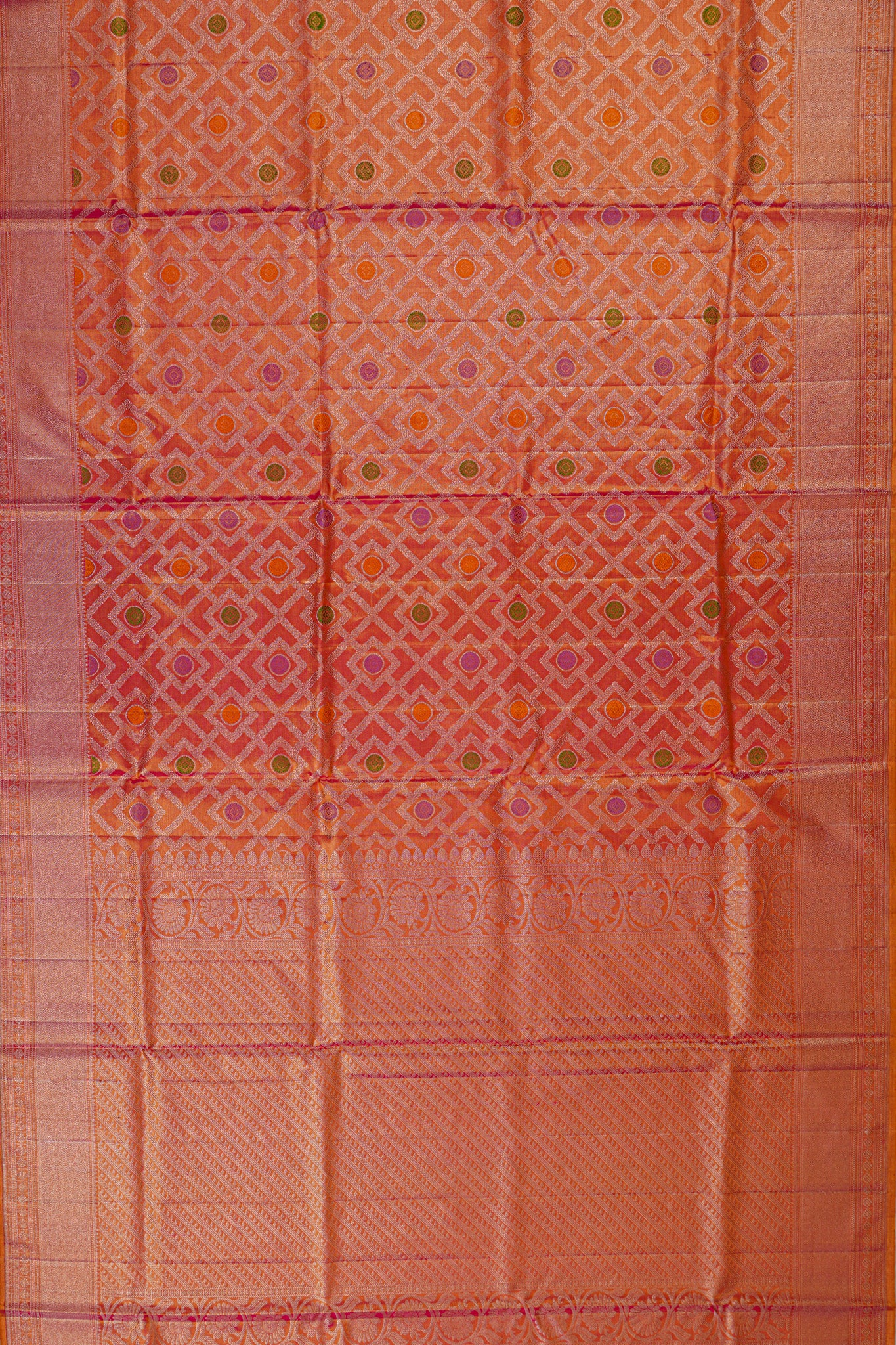 Kanchipuram Silk Tissue Brocade Pink Saree