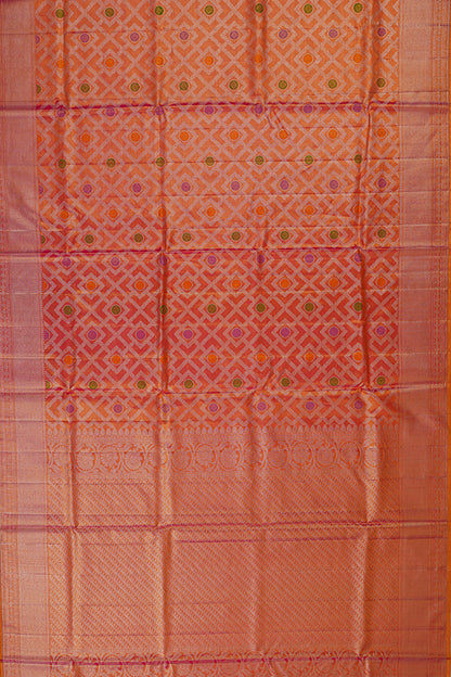 Kanchipuram Silk Tissue Brocade Pink Saree