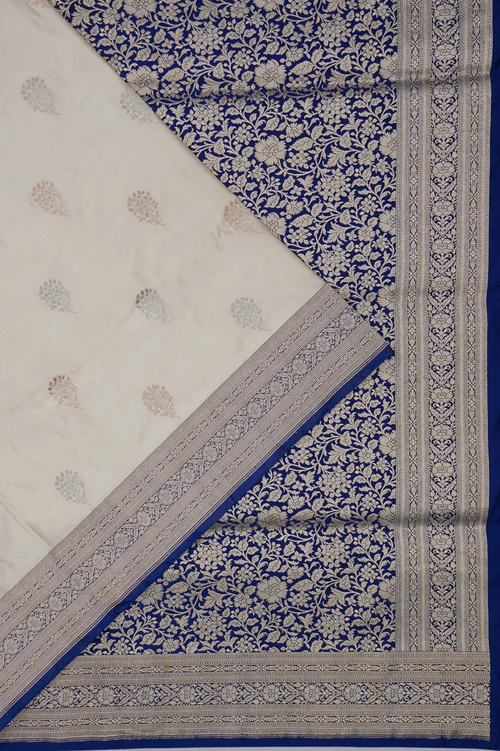 Banarasi Silk Butta Off White Saree