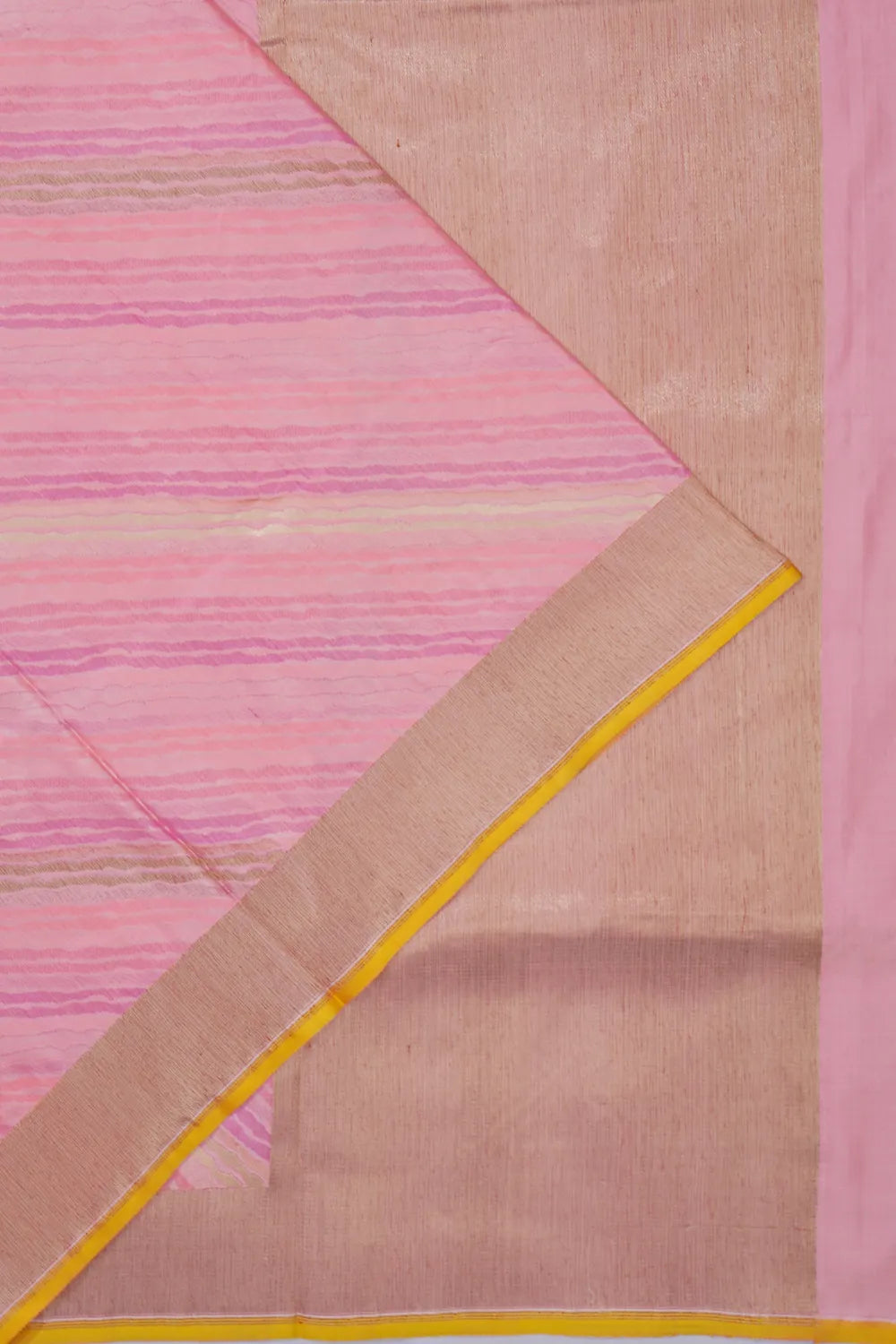 Banarasi Silk Diagonal Lines Baby Pink Saree
