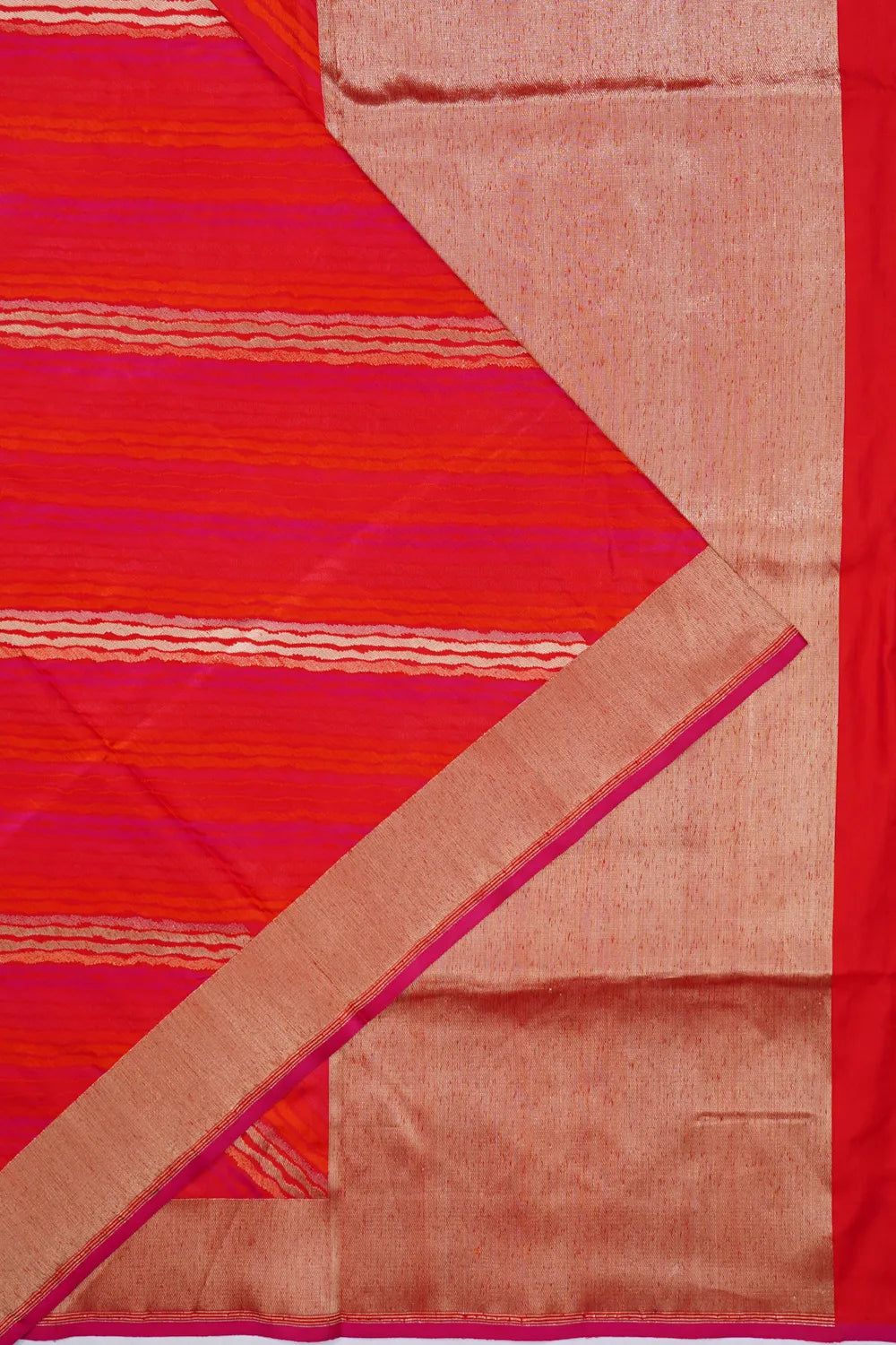 Banarasi Silk Diagonal Lines Red Saree