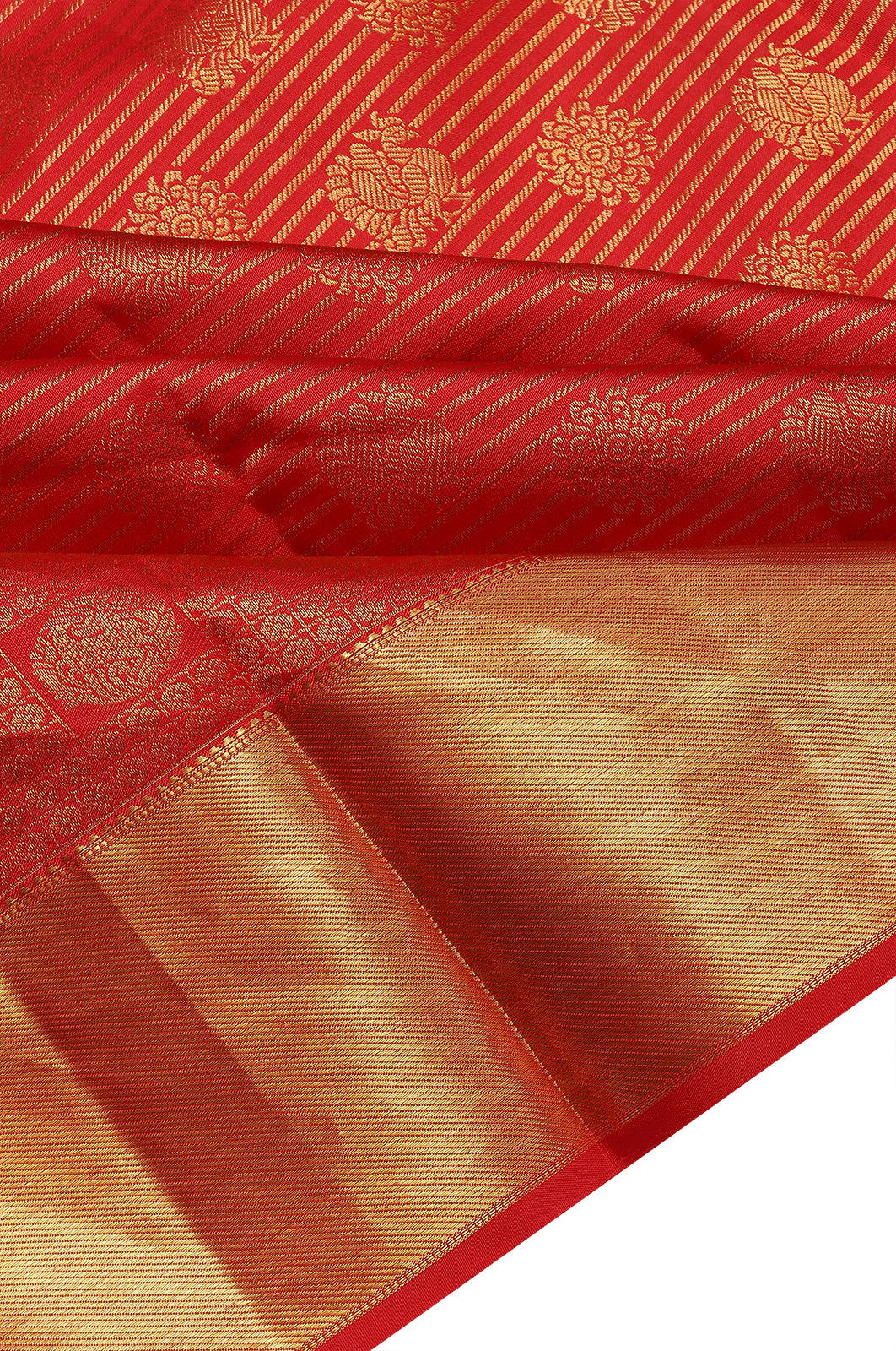 Taranga Kanchi Silk Brocade Red Saree