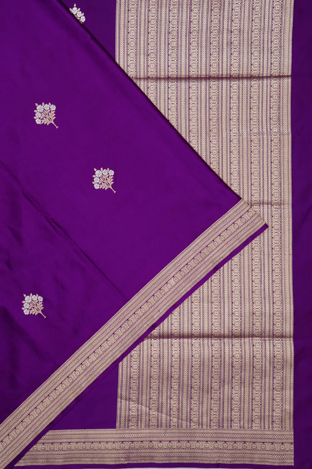 Banarasi Silk Butta Violet Saree