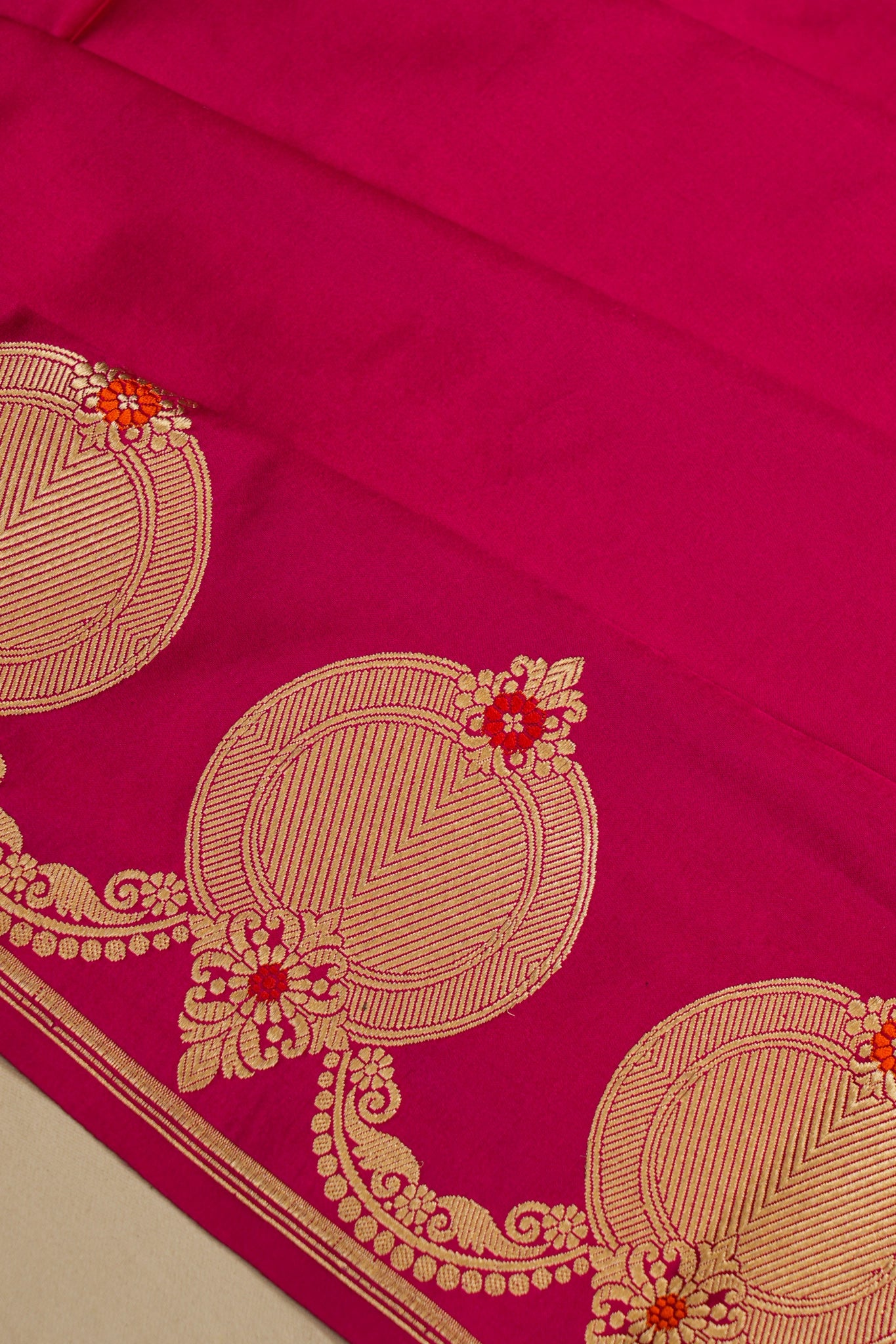 Banarasi Silk Plain Pink Saree