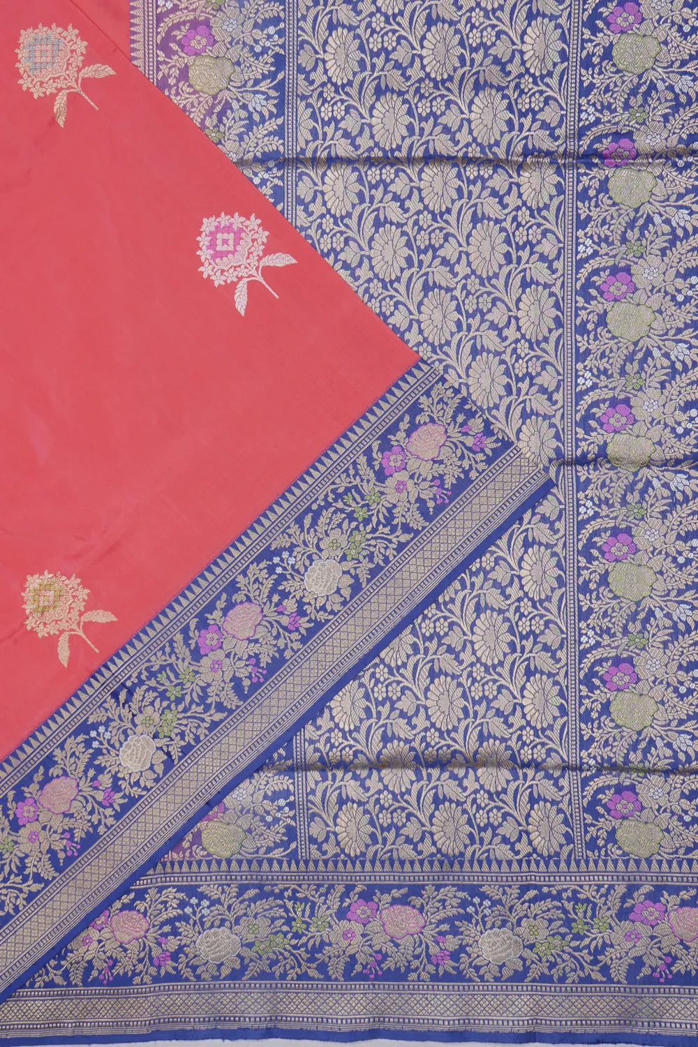 Banarasi Silk Butta Peach Saree