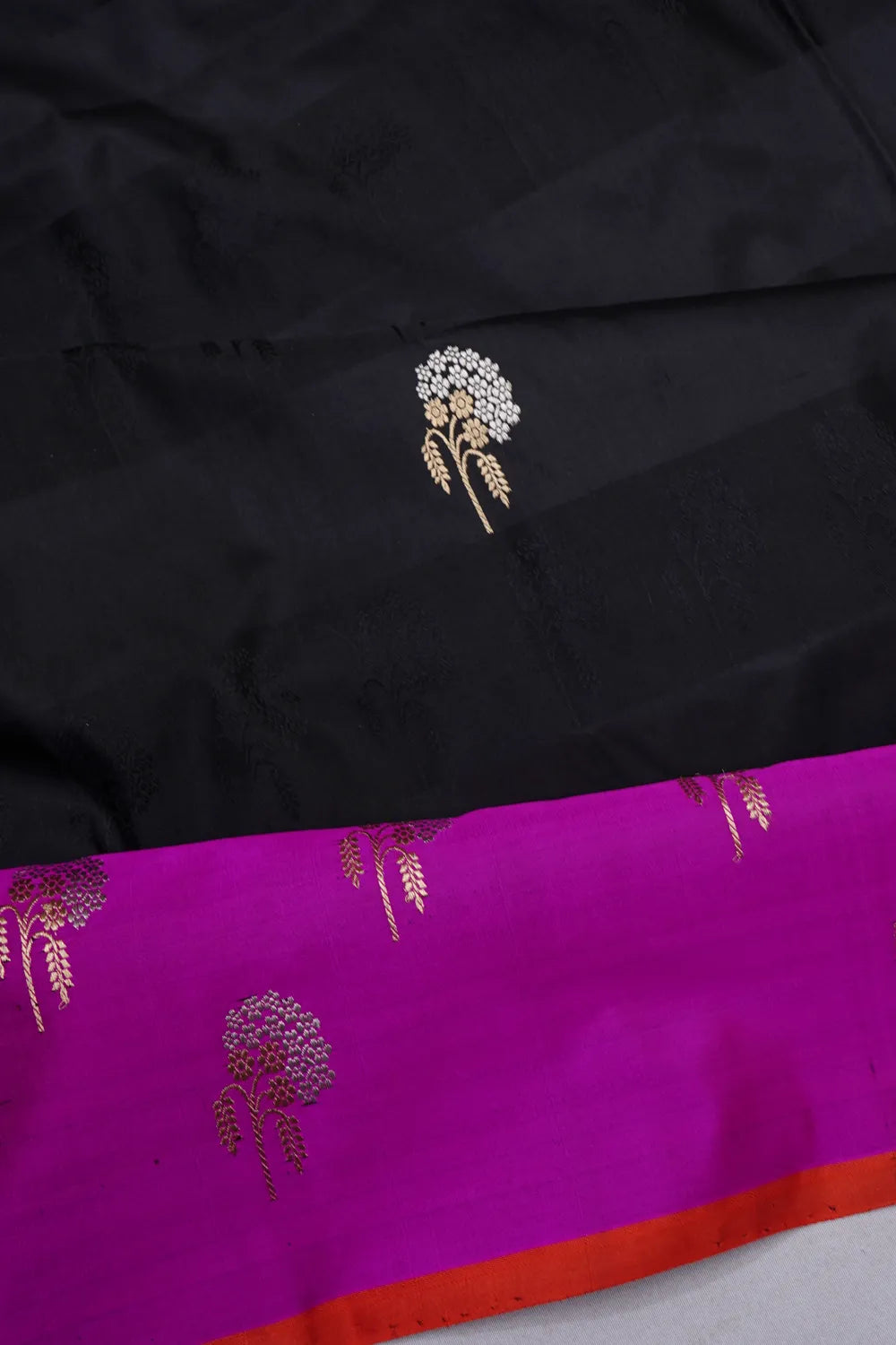 Banarasi Silk Butta Black Saree