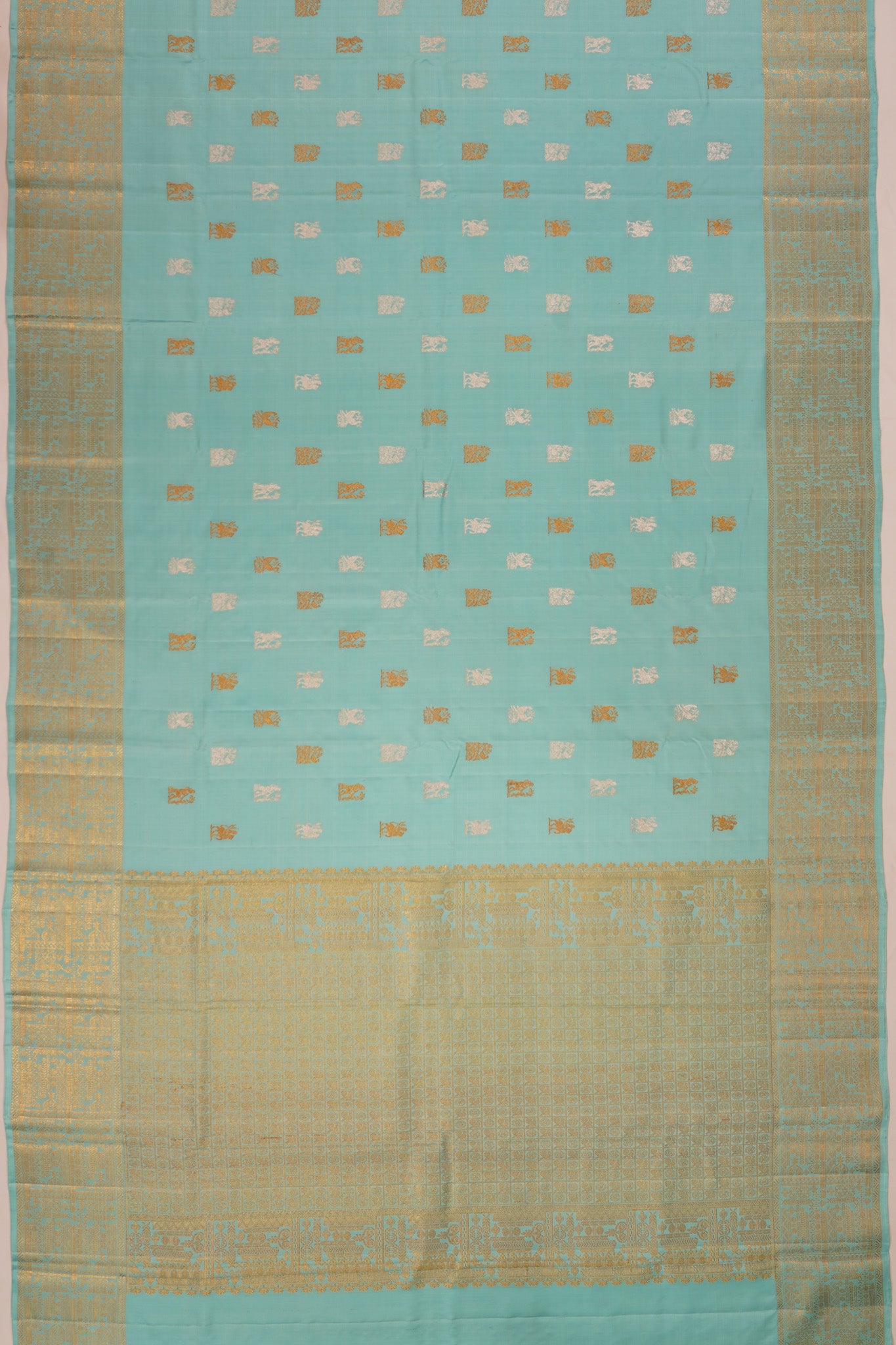 Kanchipuram Silk Twill Butta Sky Blue Saree