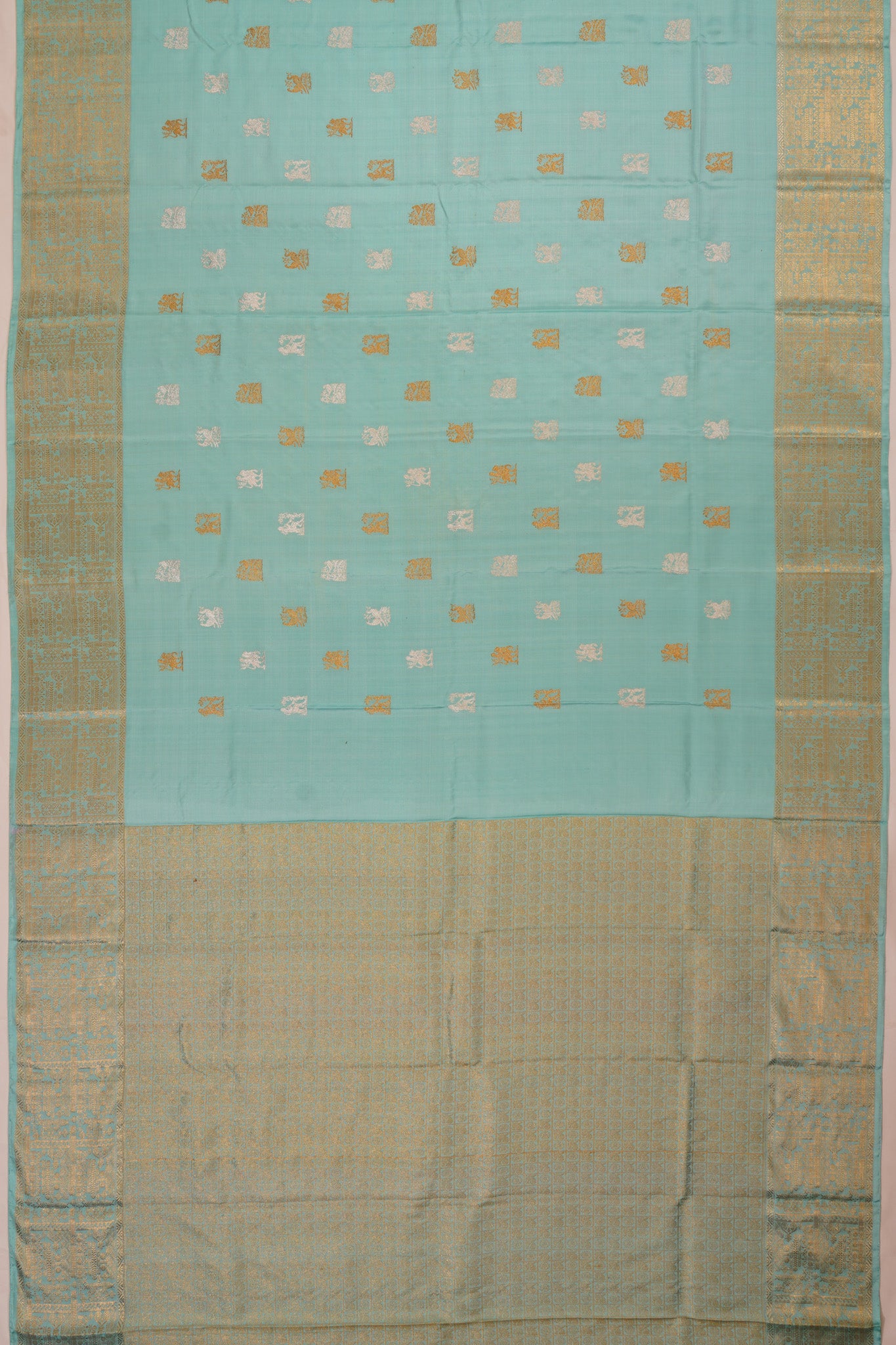 Kanchipuram Silk Twill Butta Sky Blue Saree