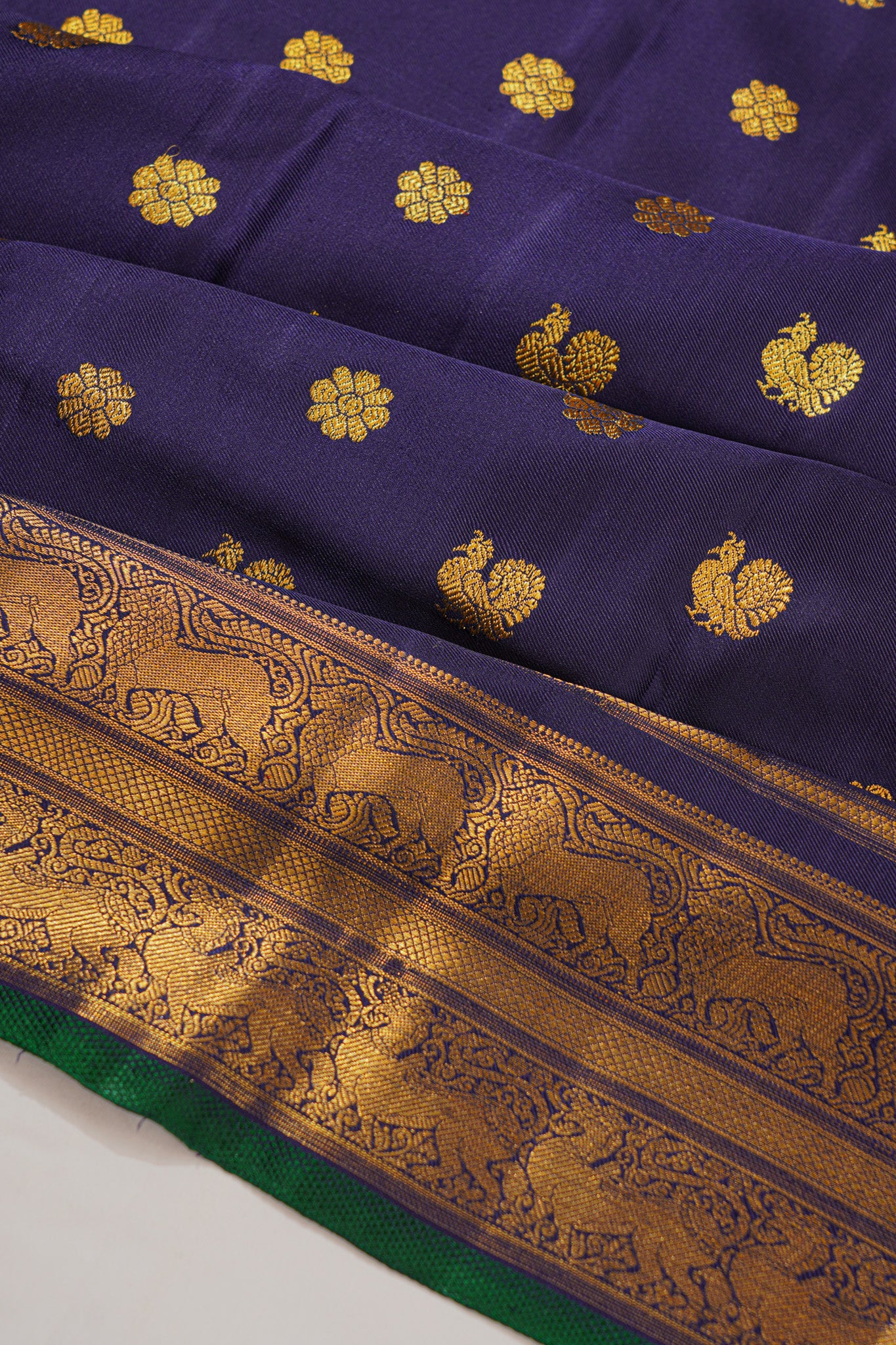 Kanchipuram Silk Butta Dark Blue Saree