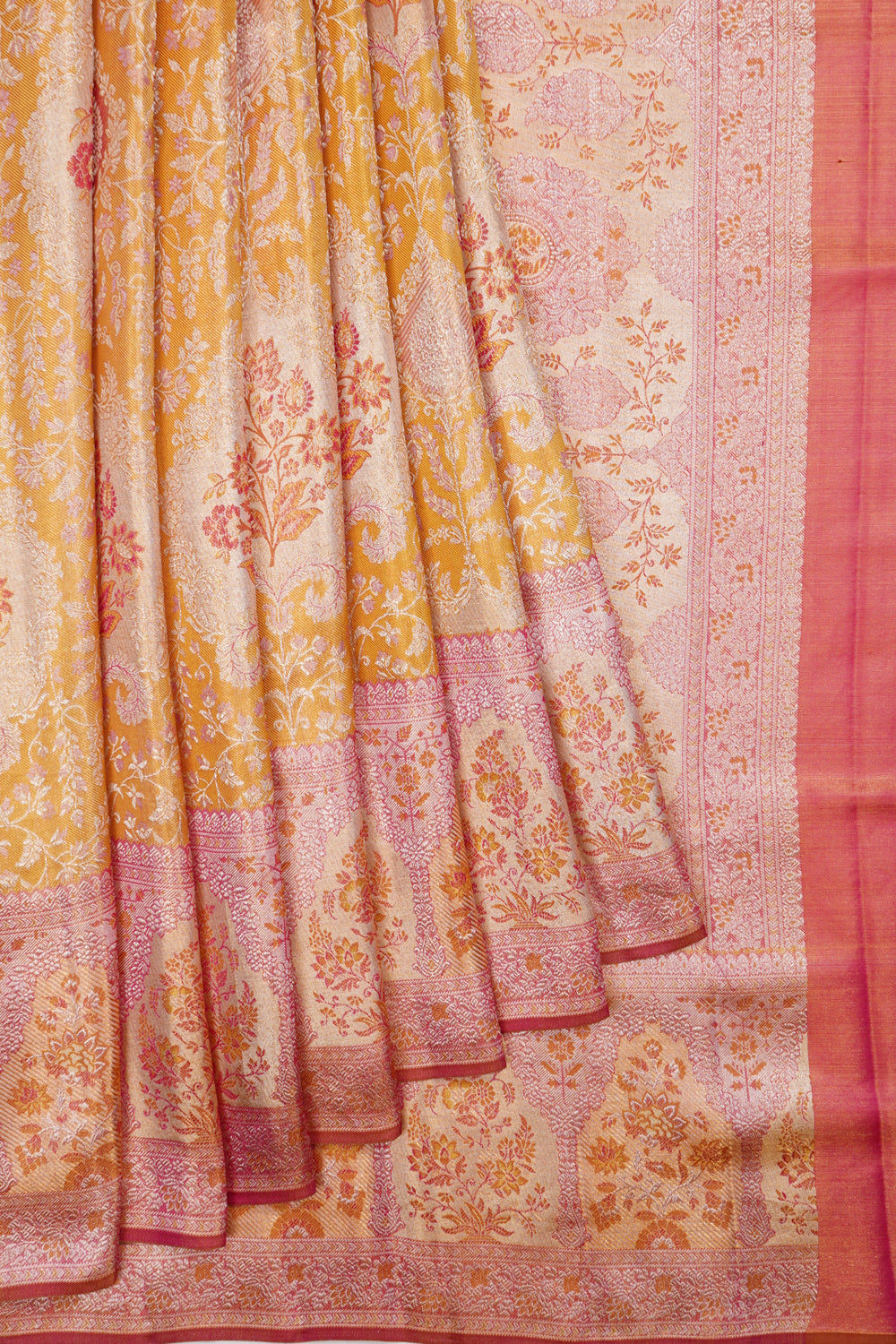 Kanchipuram Silk Tissue Brocade Gold Saree