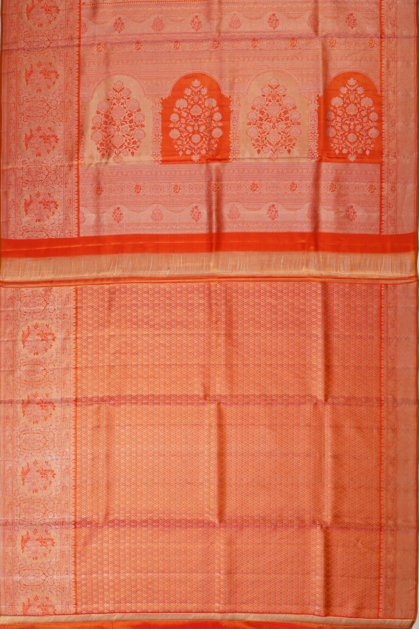 Kanchipuram Silk Tissue Brocade Red Saree