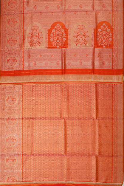 Kanchipuram Silk Tissue Brocade Red Saree