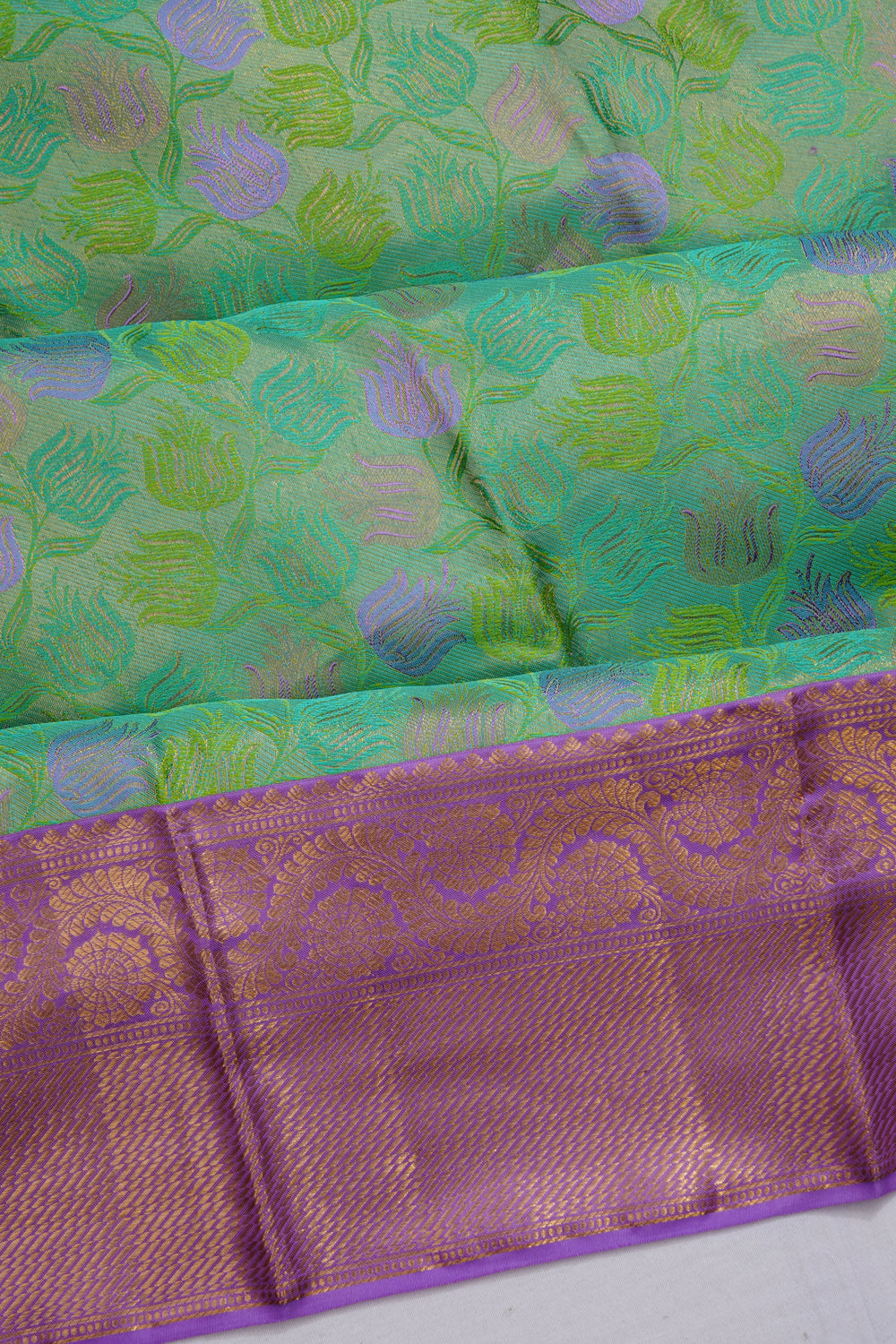 Taranga Kanchi Silk Brocade Green Saree