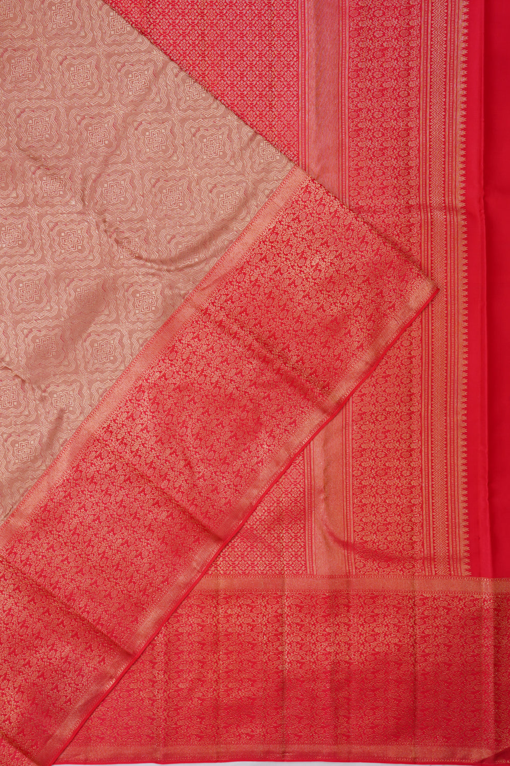 Taranga Kanchi Silk Brocade Peach Saree