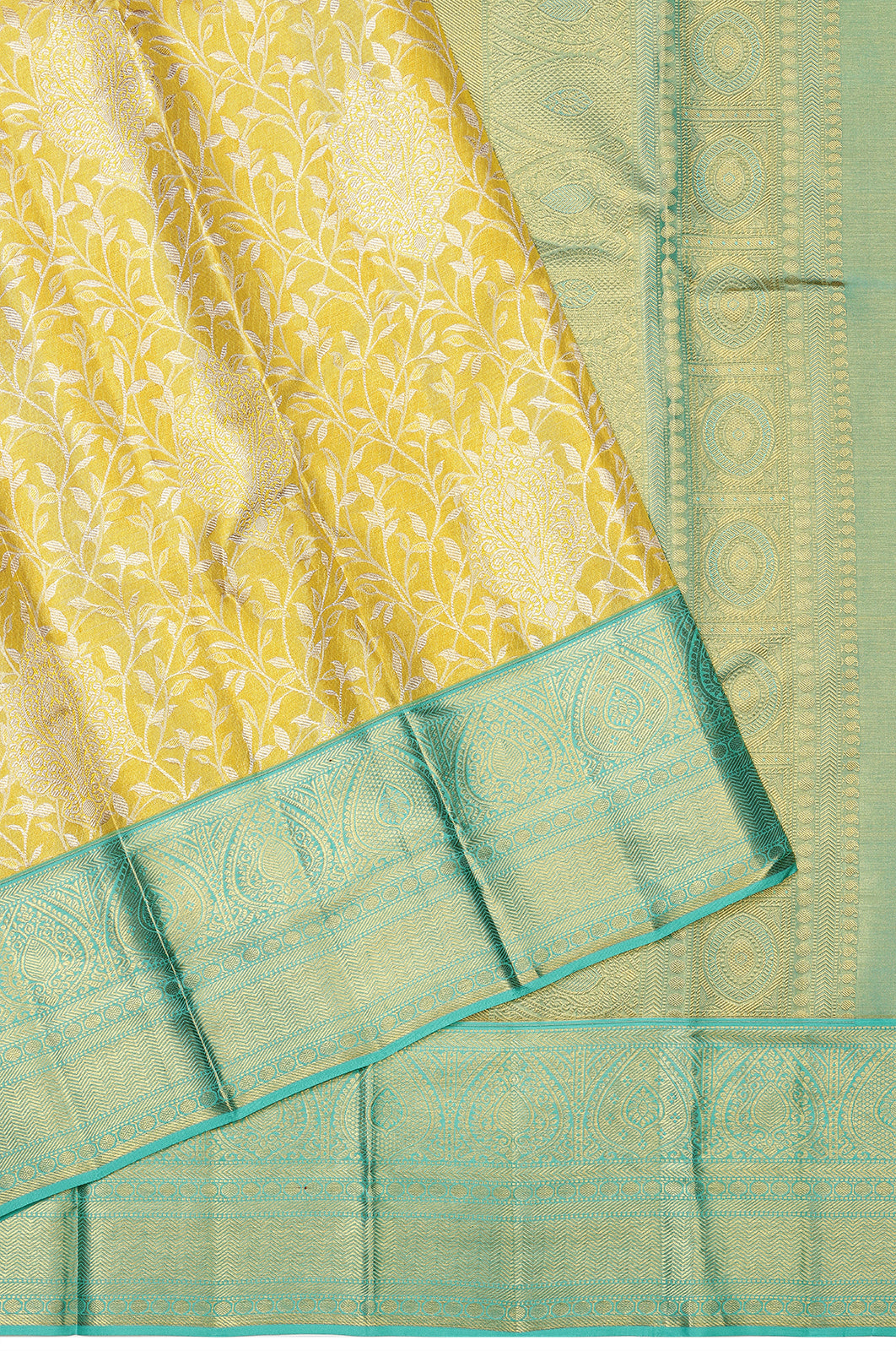 Taranga Kanchi Silk Tissue Brocade Gold Saree
