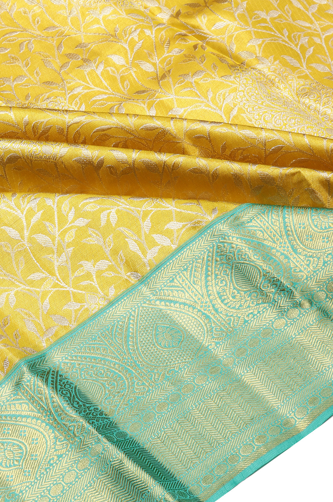 Taranga Kanchi Silk Tissue Brocade Gold Saree