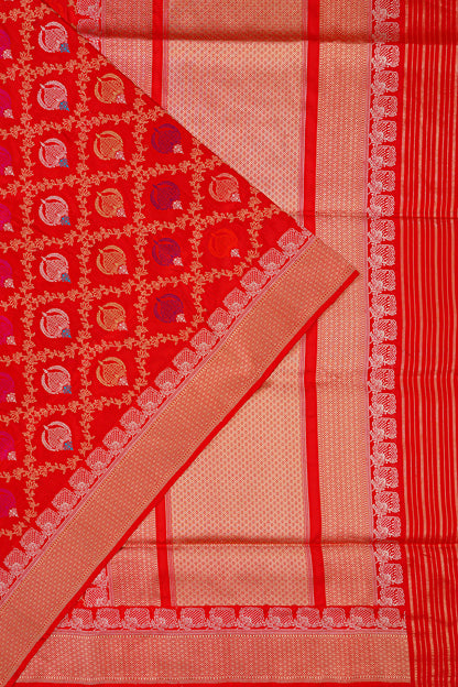 Banarasi Silk Brocade Red Saree