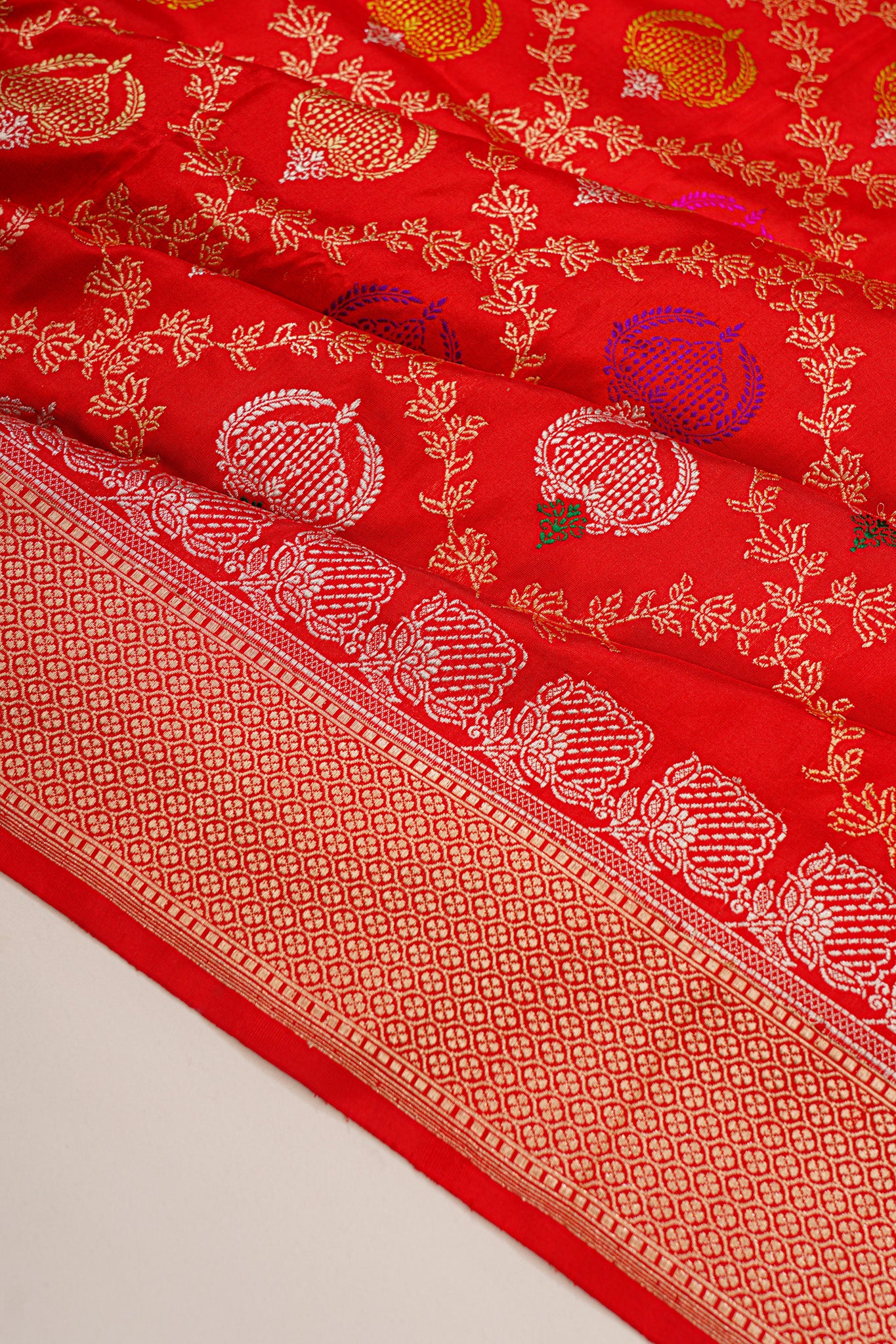 Banarasi Silk Brocade Red Saree