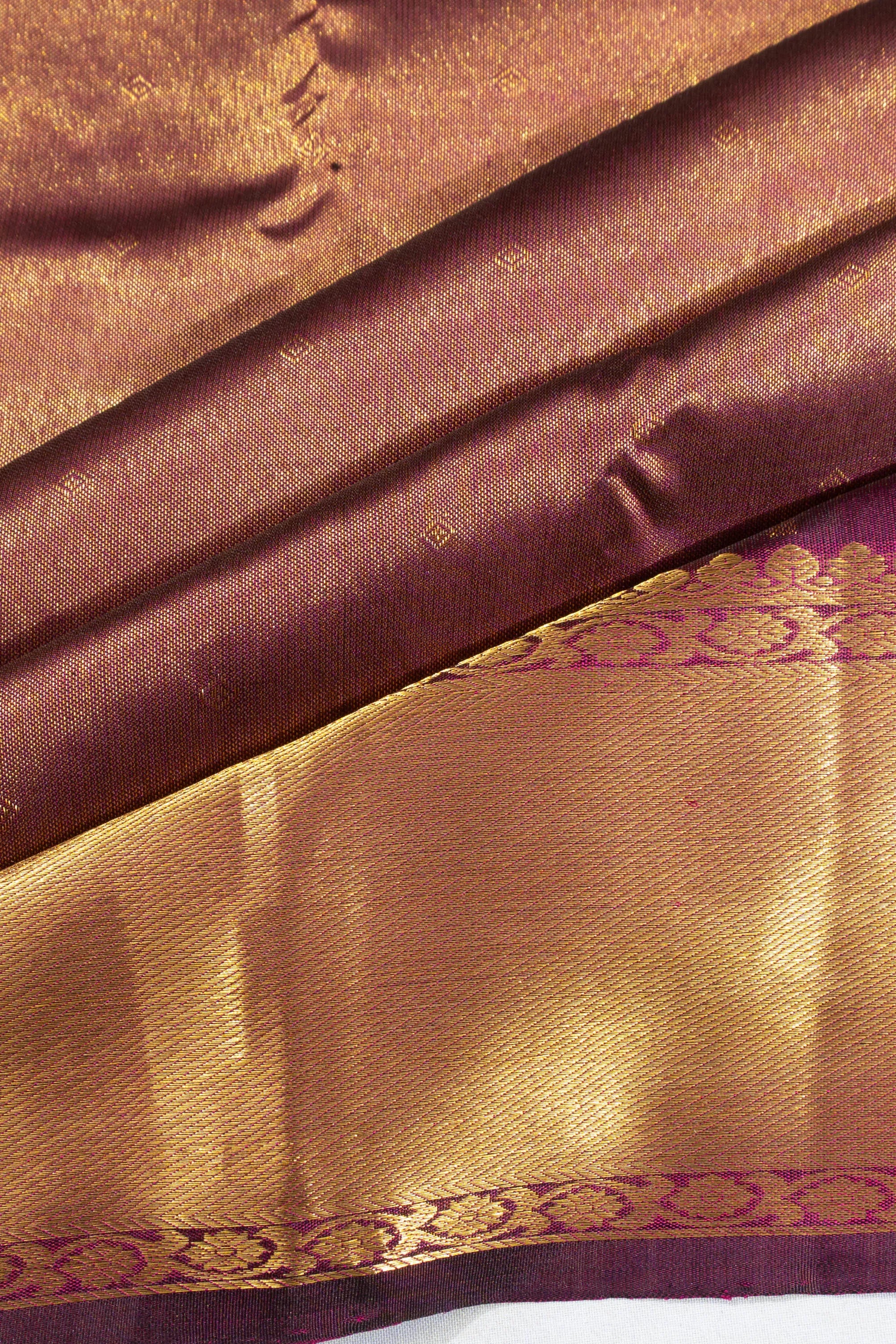 Kanchipuram Silk Tissue And Butta Purple Saree