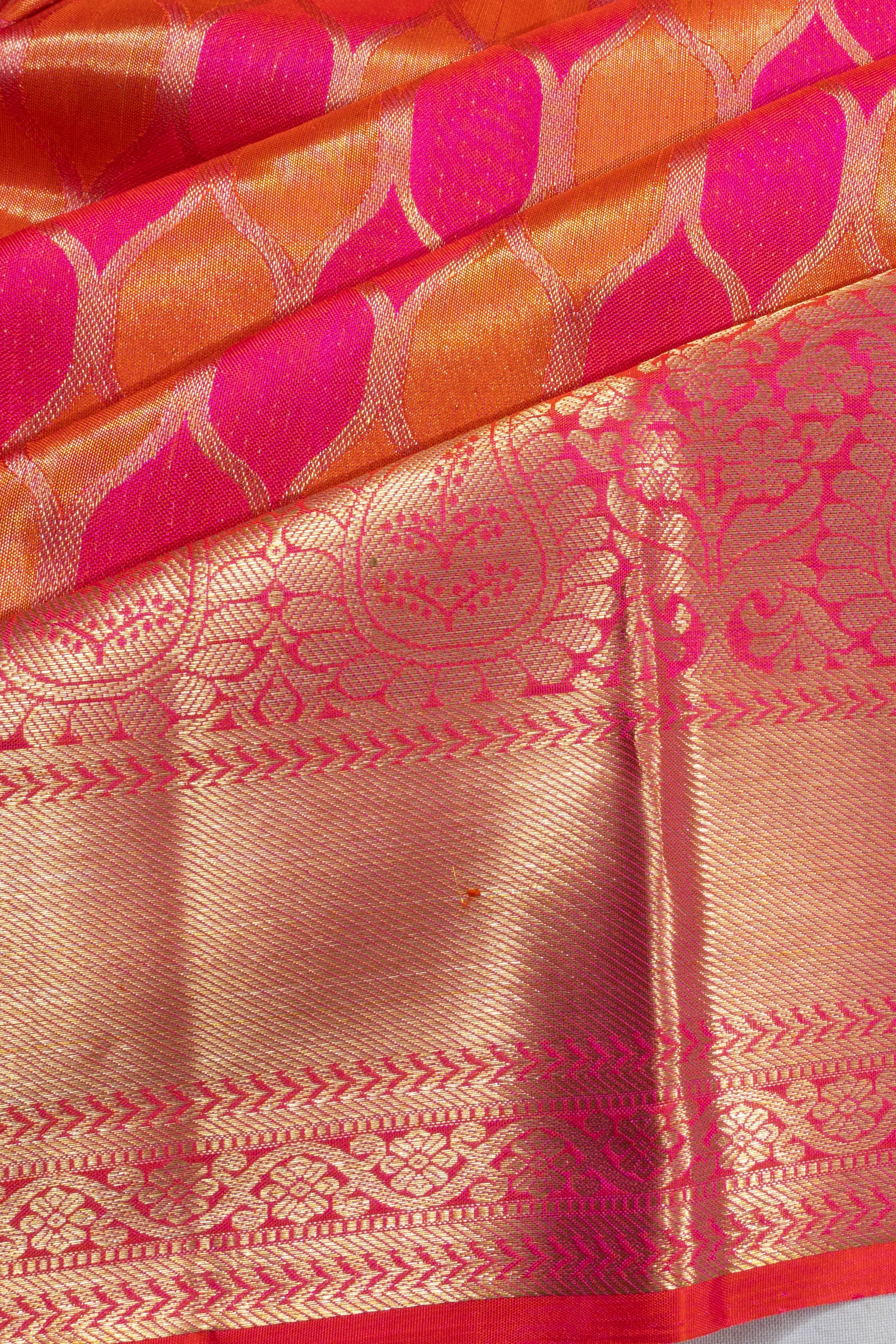 Kanchipuram Silk Brocade Pink Saree