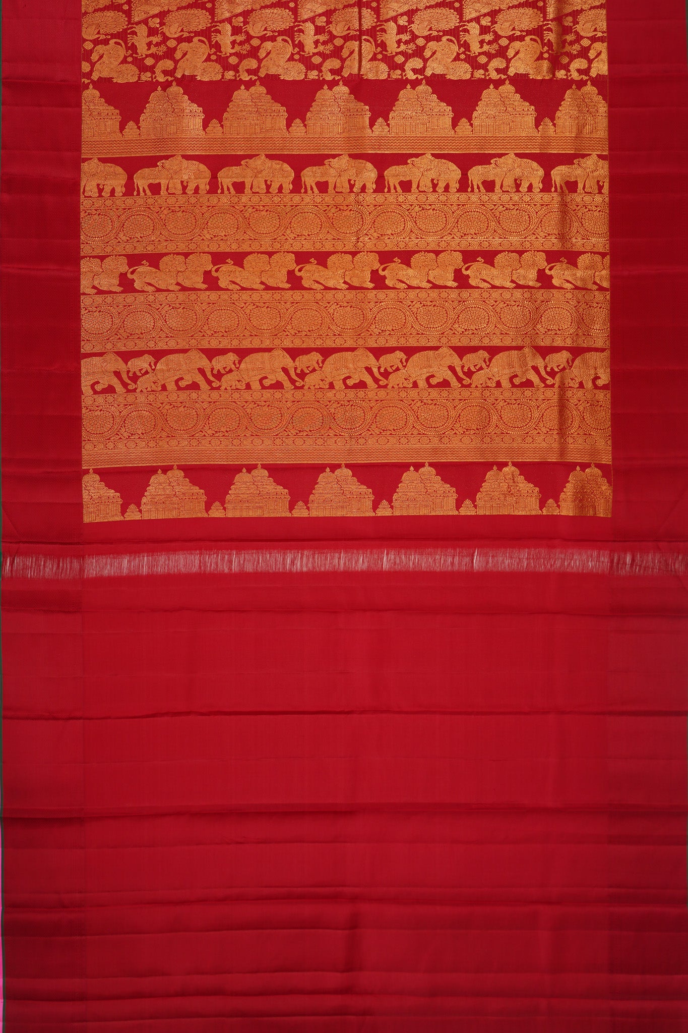 Kanchipuram Silk Brocade Maroon Saree