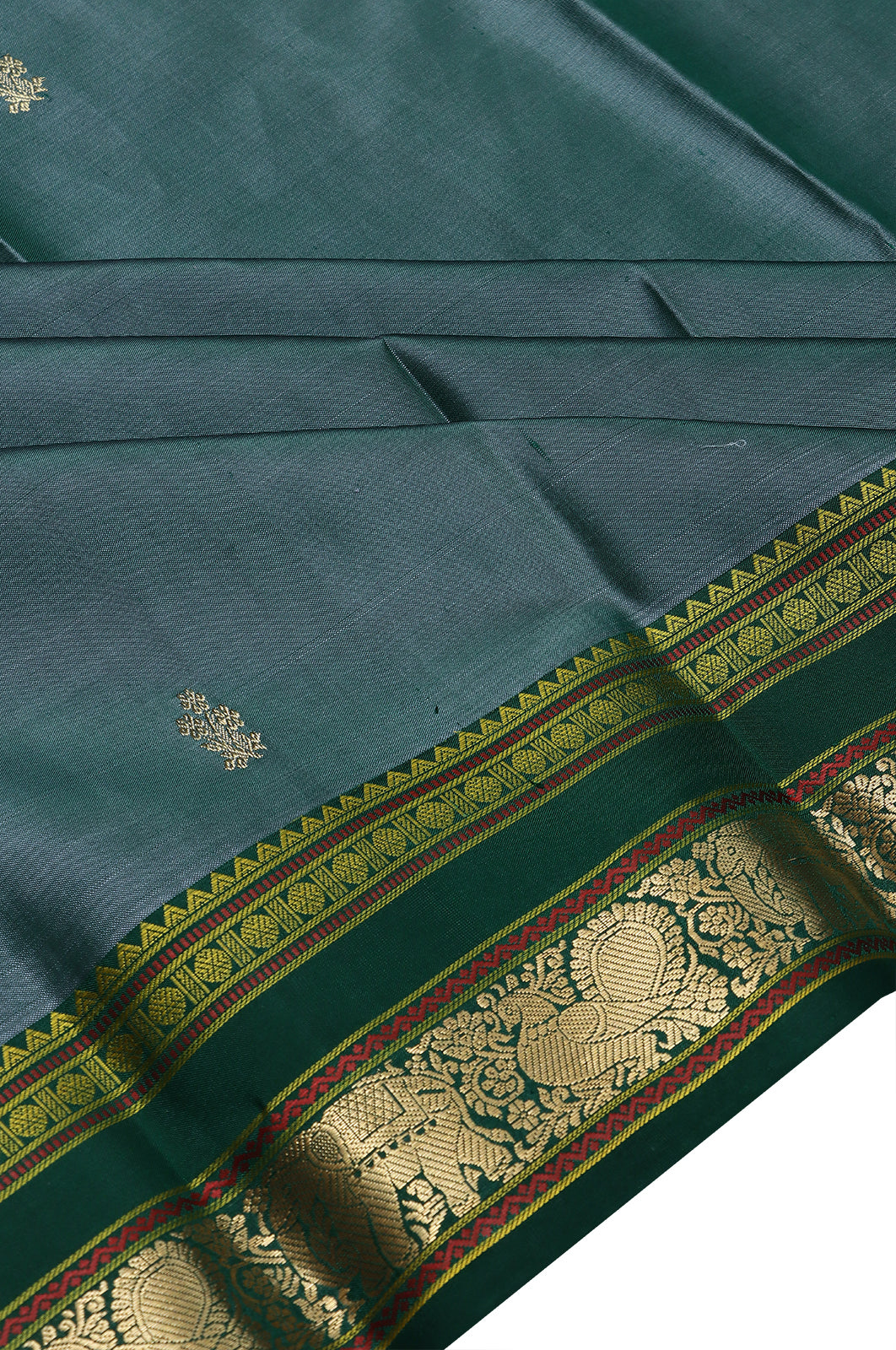 Taranga Kanchi Silk Butta Teal Blue Saree