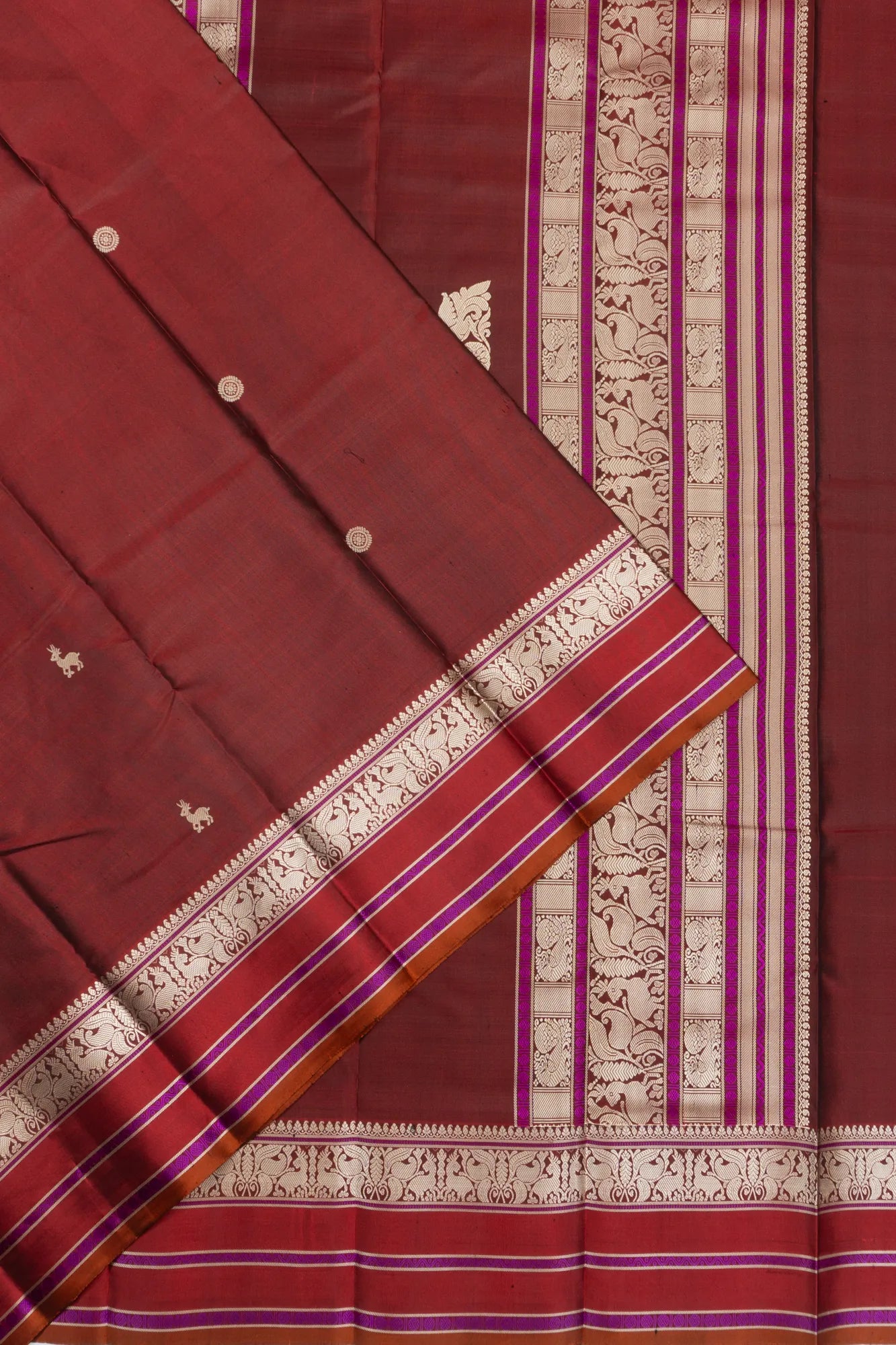 Classic Kanchipuram Silk Butta Maroon Saree
