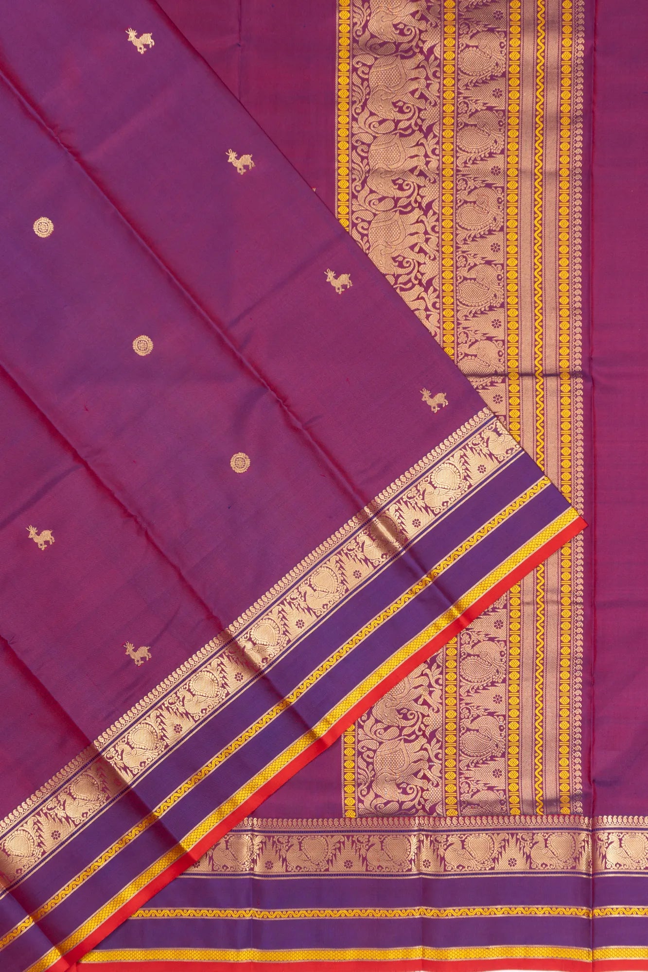 Classic Kanchipuram Silk Butta Purple Saree